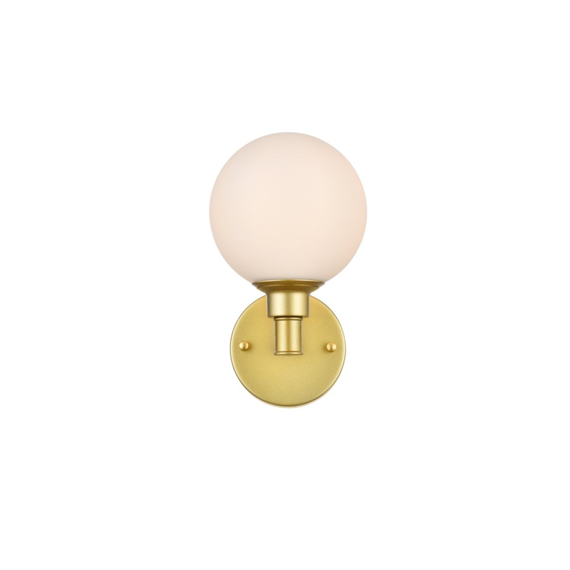 Living District 1-Light Bath Sconce, Iron/Glass, Brass Finish, Model LD7317W6BRA