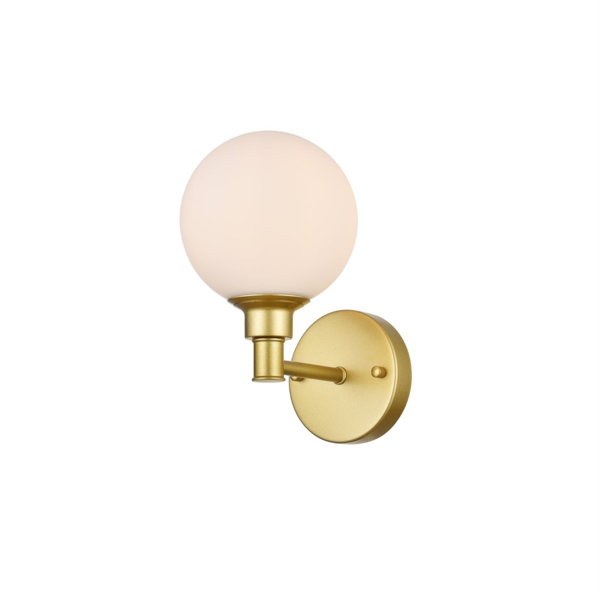 Living District 1-Light Bath Sconce, Iron/Glass, Brass Finish, Model LD7317W6BRA
