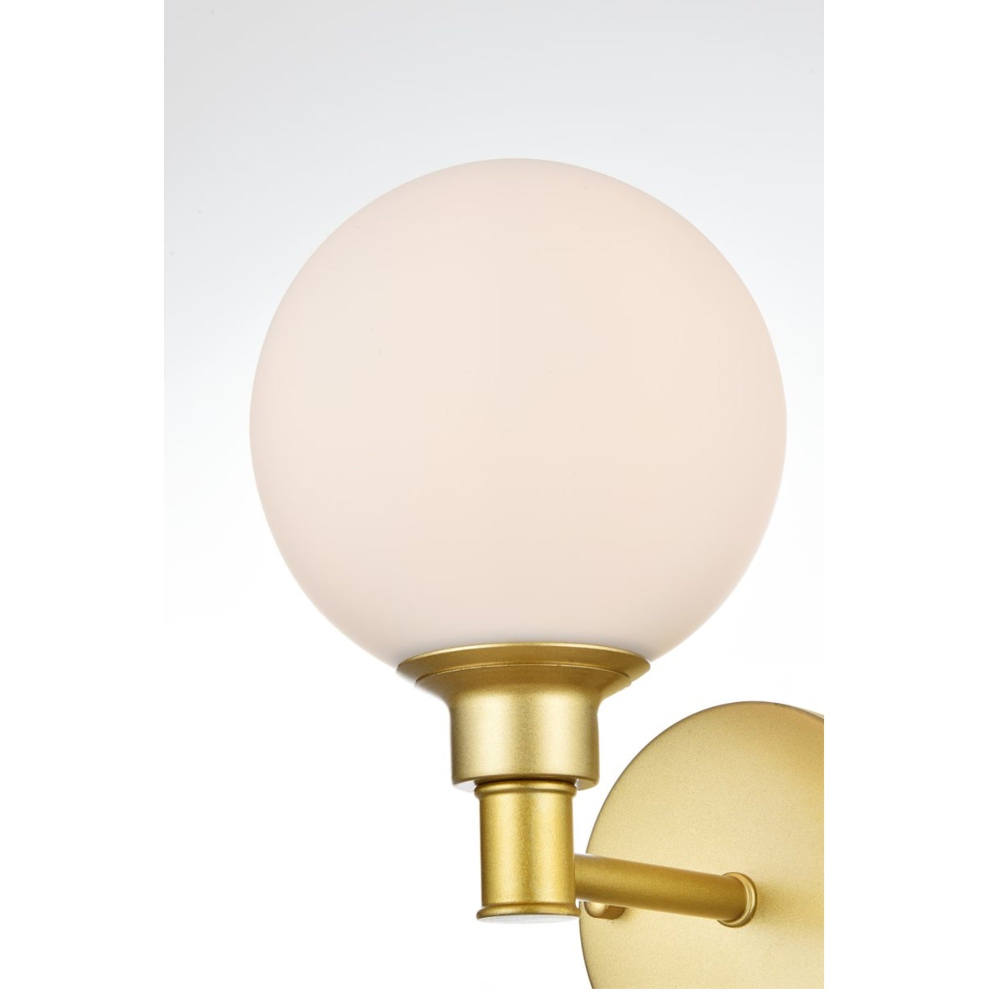 Living District 1-Light Bath Sconce, Iron/Glass, Brass Finish, Model LD7317W6BRA