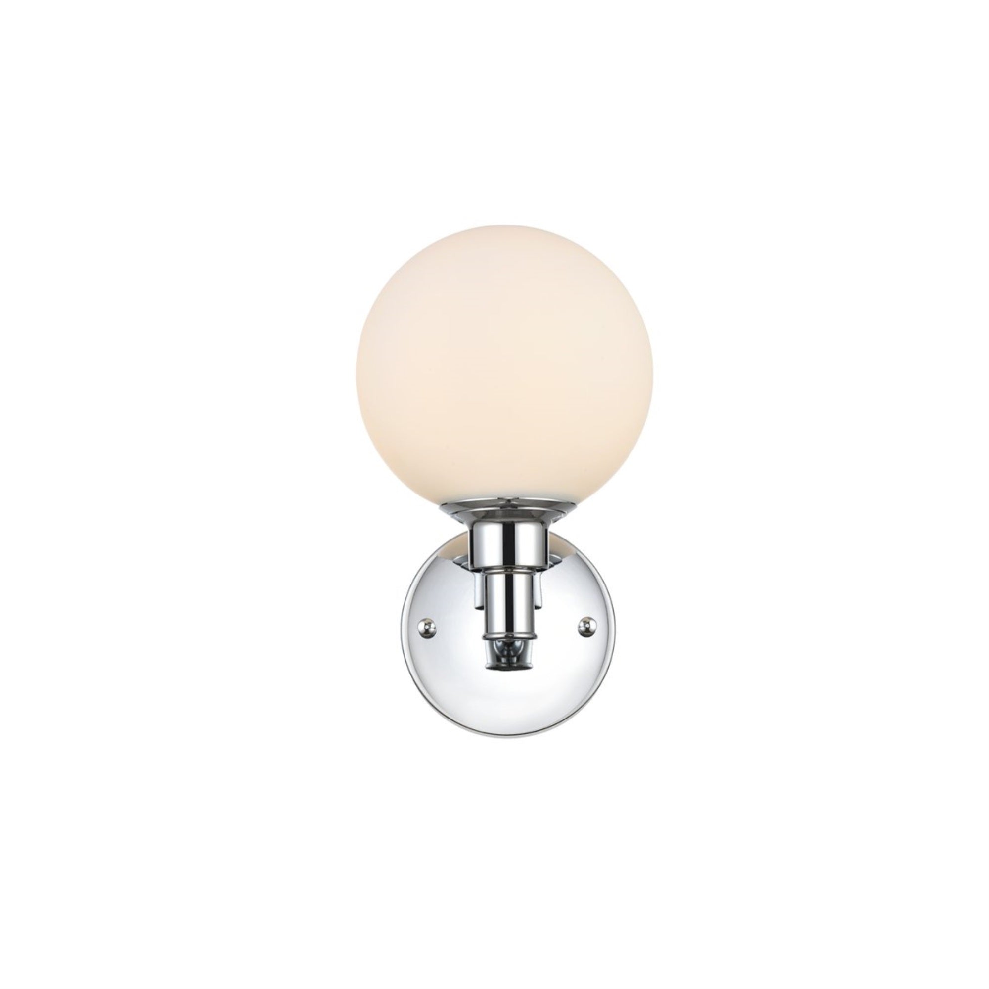 Living District Cordelia 1-Light Bath Sconce, Iron/Glass, Chrome Finish, Model LD7317W6CH