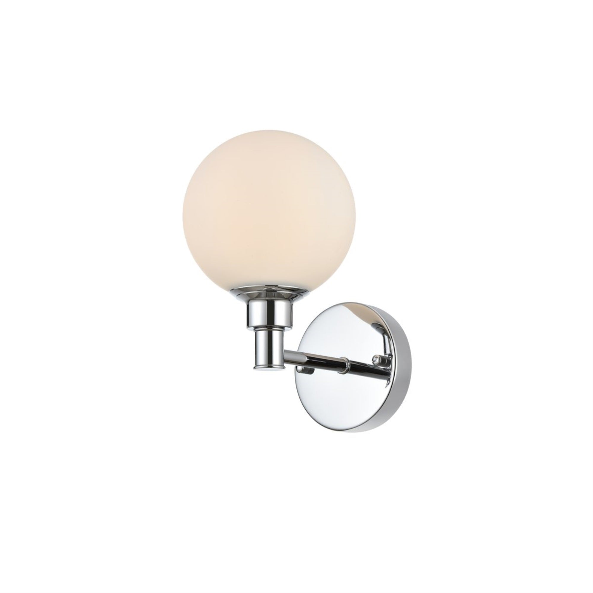 Living District Cordelia 1-Light Bath Sconce, Iron/Glass, Chrome Finish, Model LD7317W6CH