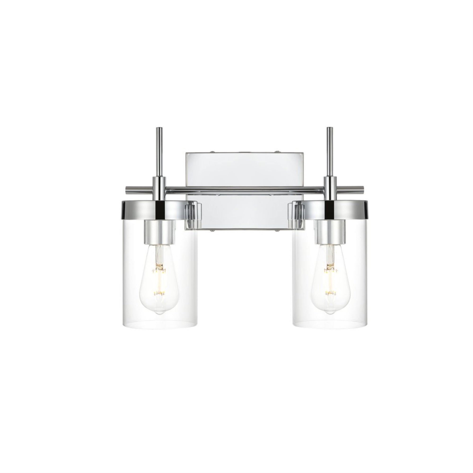 Benny 2 light Chrome and Clear Bath Sconce