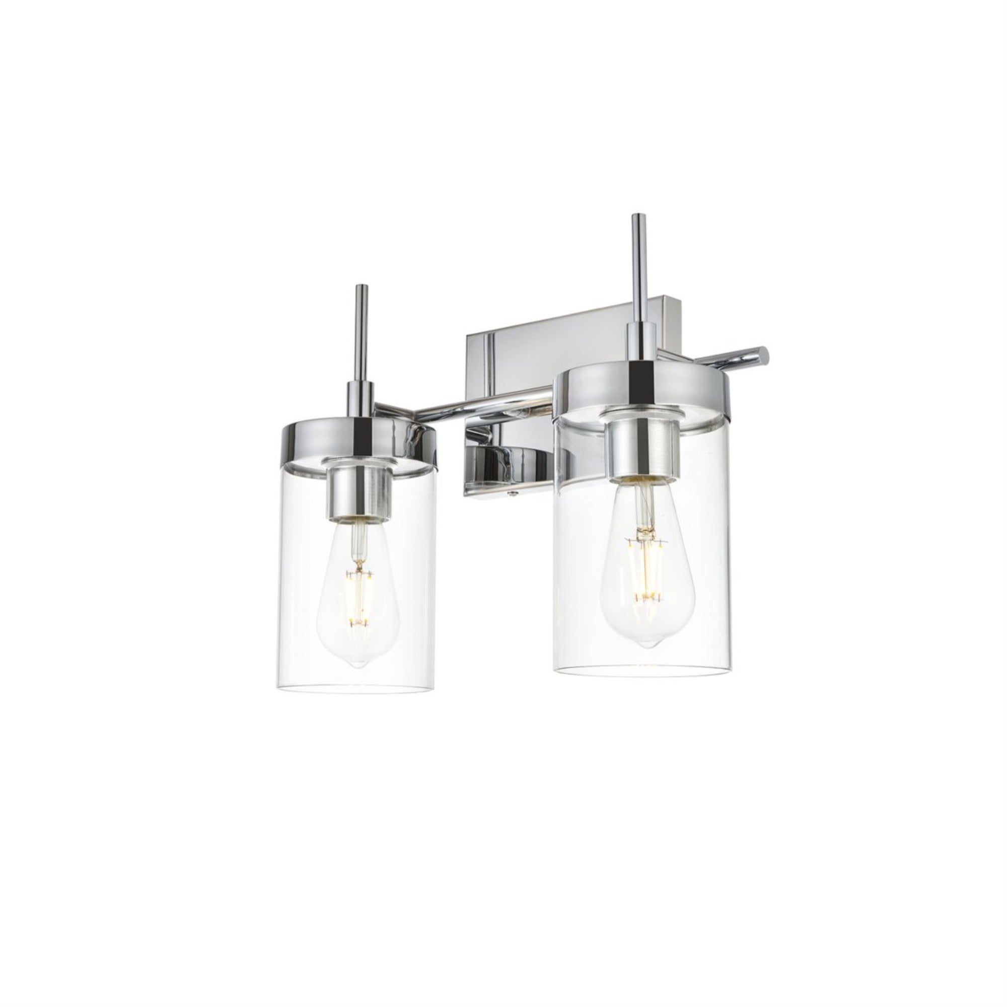 Benny 2 light Chrome and Clear Bath Sconce