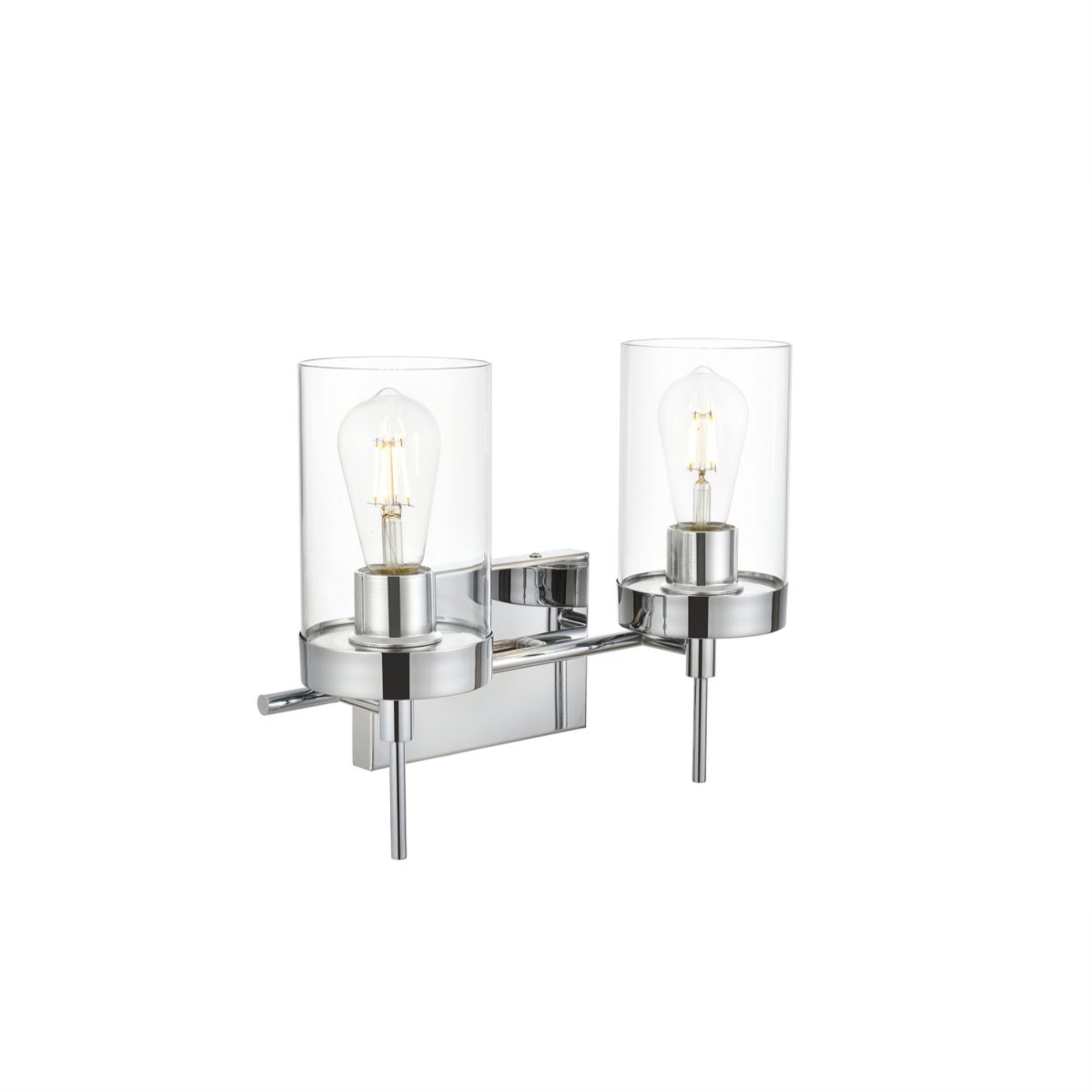 Benny 2 light Chrome and Clear Bath Sconce
