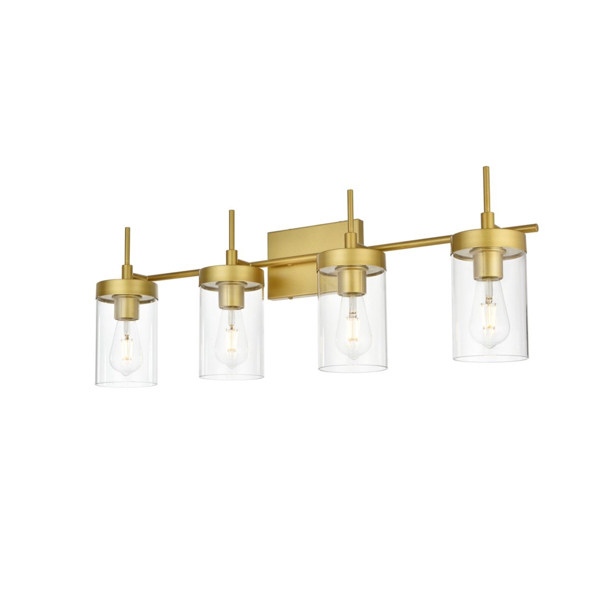 Benny 4 light Brass and Clear Bath Sconce