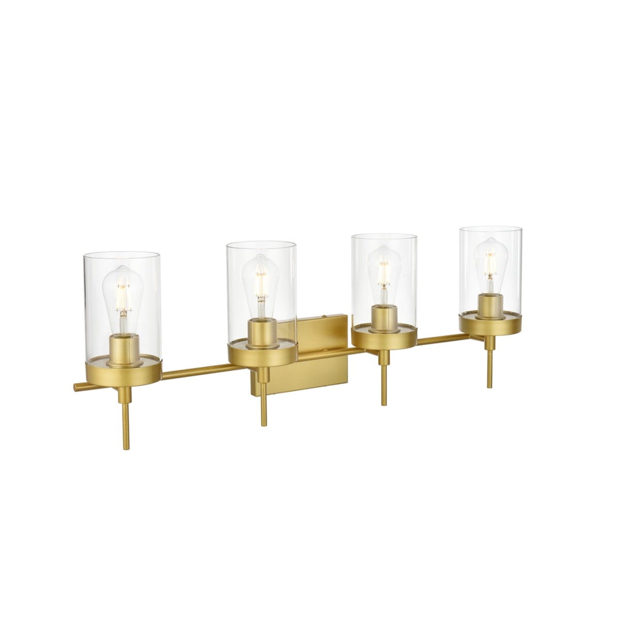Benny 4 light Brass and Clear Bath Sconce