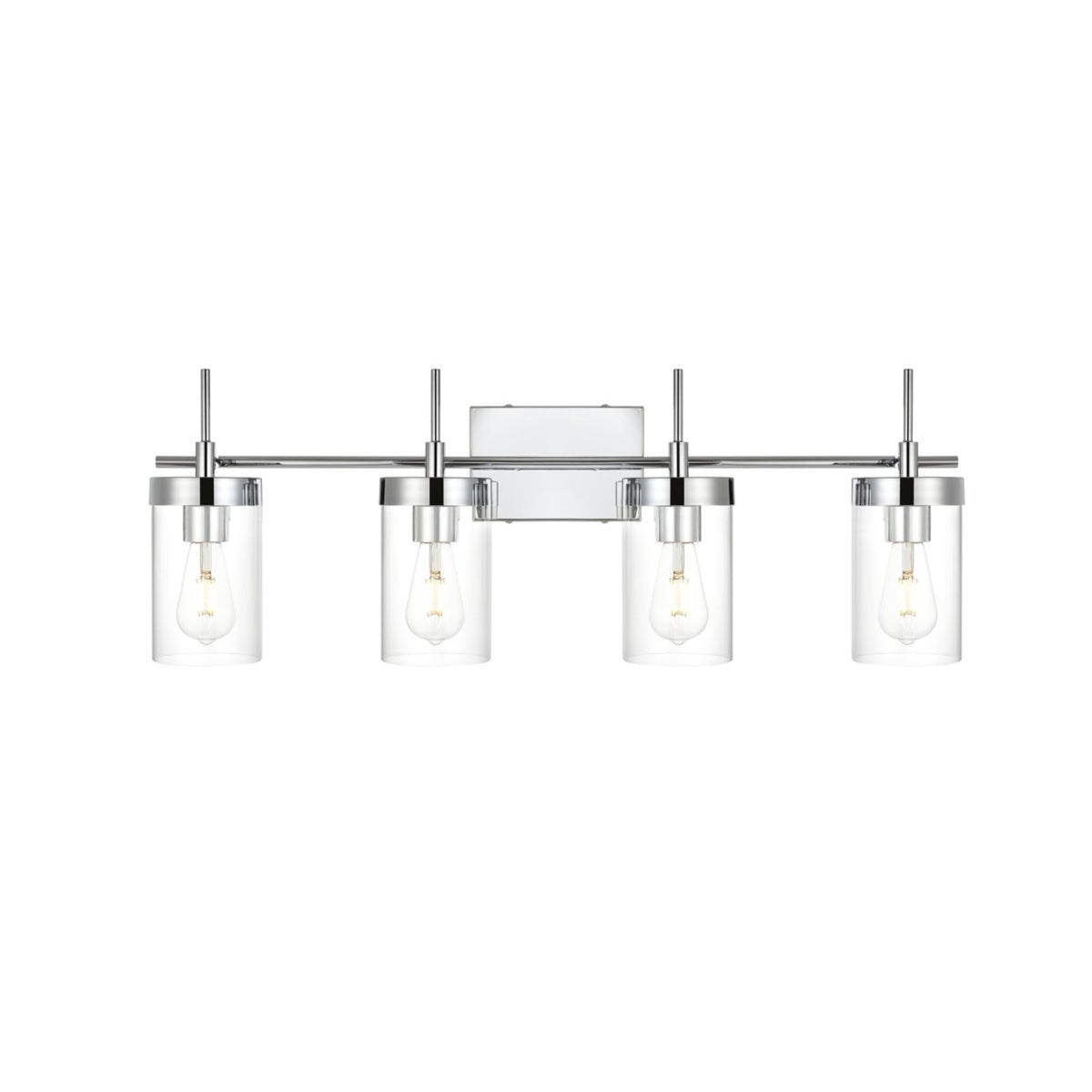 Benny 4 light Chrome and Clear Bath Sconce