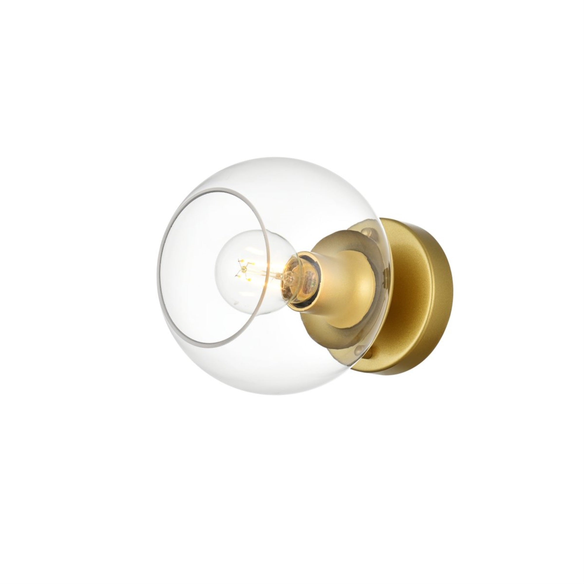 Living District 1-Light Bath Sconce, Brass & Clear Glass, Model LD7320W7BRA