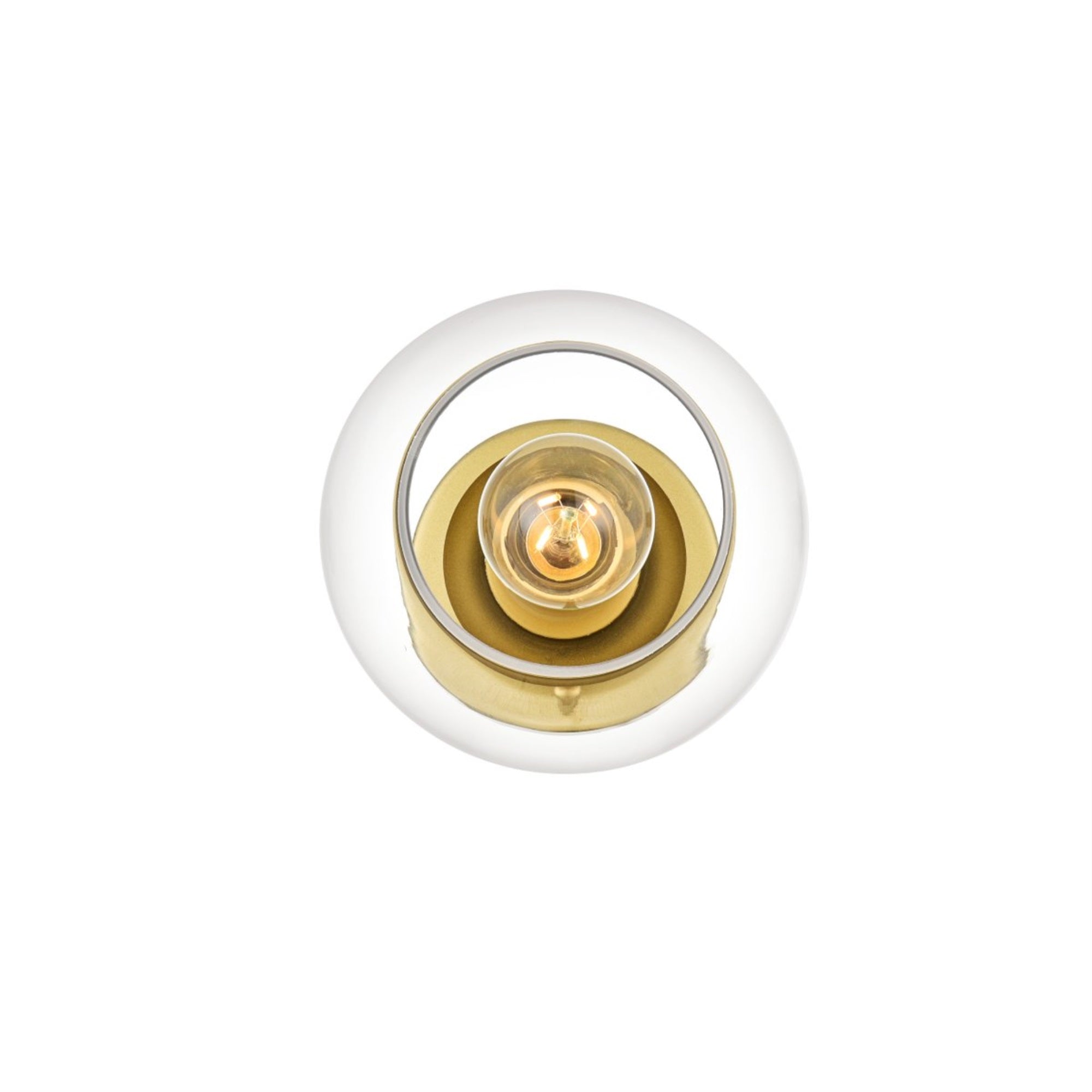 Living District 1-Light Bath Sconce, Brass & Clear Glass, Model LD7320W7BRA