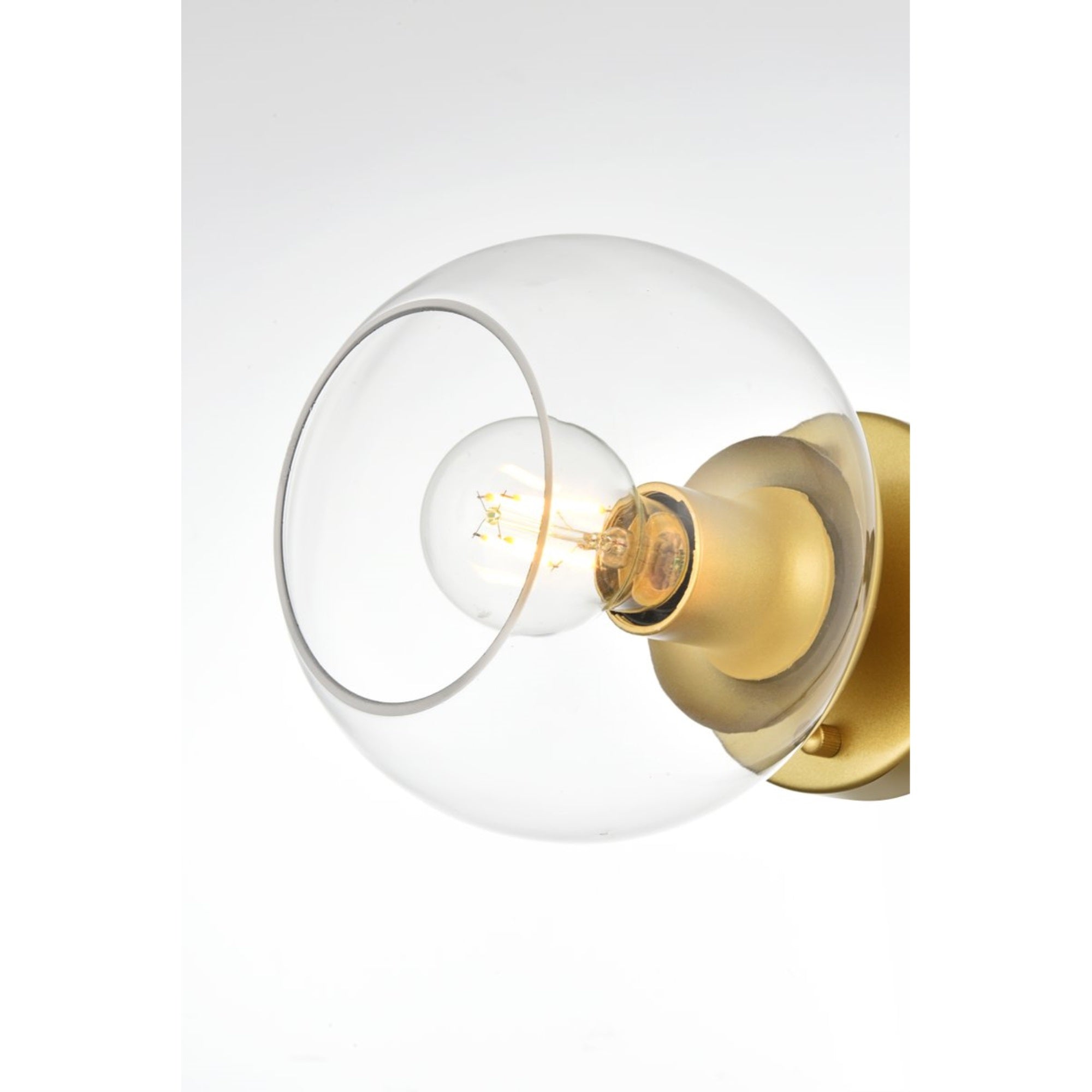 Living District 1-Light Bath Sconce, Brass & Clear Glass, Model LD7320W7BRA