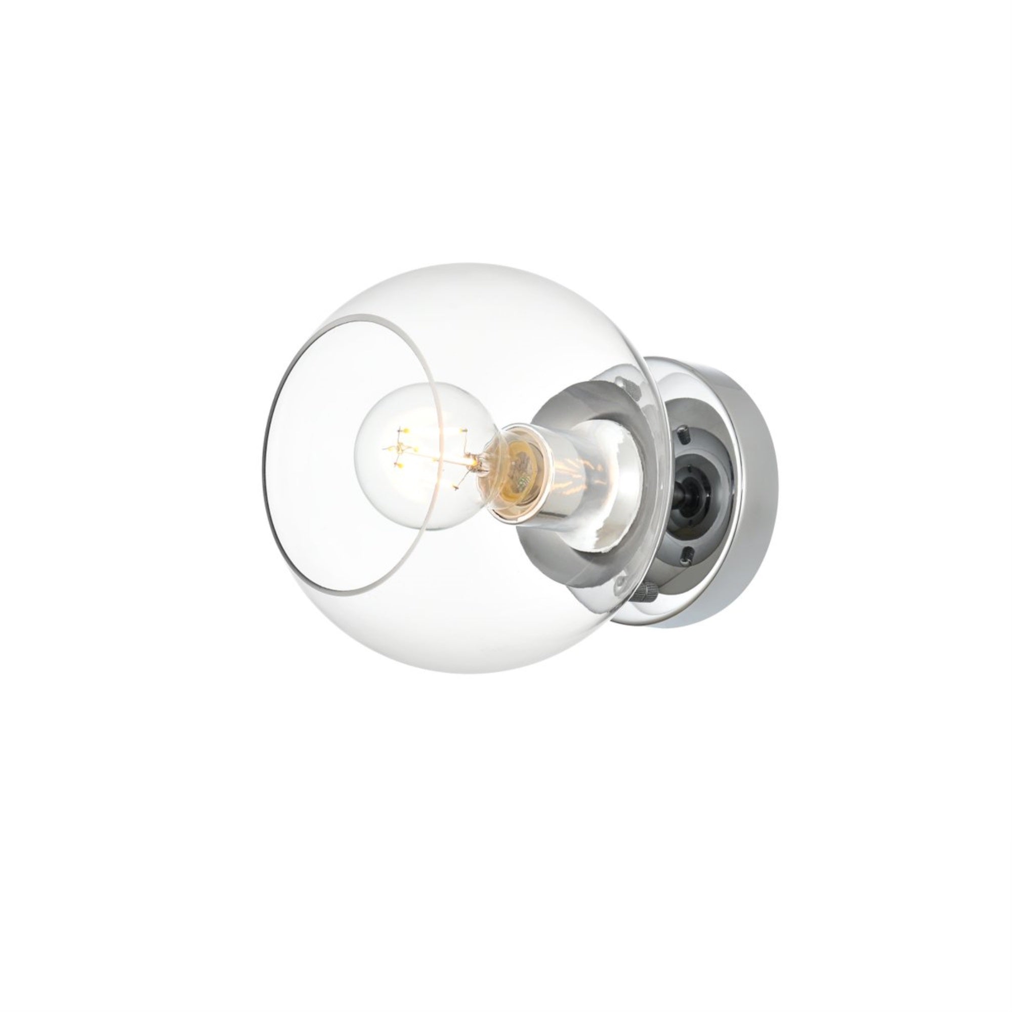 Living District 1-Light Bath Sconce, Iron & Glass, Chrome Finish, Model LD7320W7CH