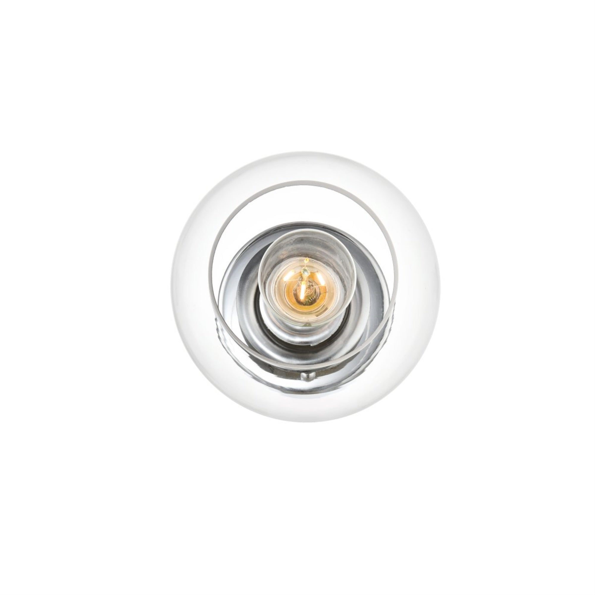 Living District 1-Light Bath Sconce, Iron & Glass, Chrome Finish, Model LD7320W7CH
