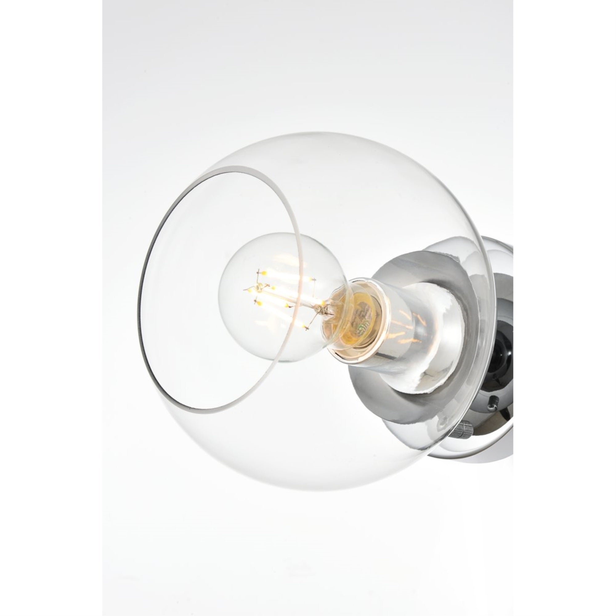 Living District 1-Light Bath Sconce, Iron & Glass, Chrome Finish, Model LD7320W7CH