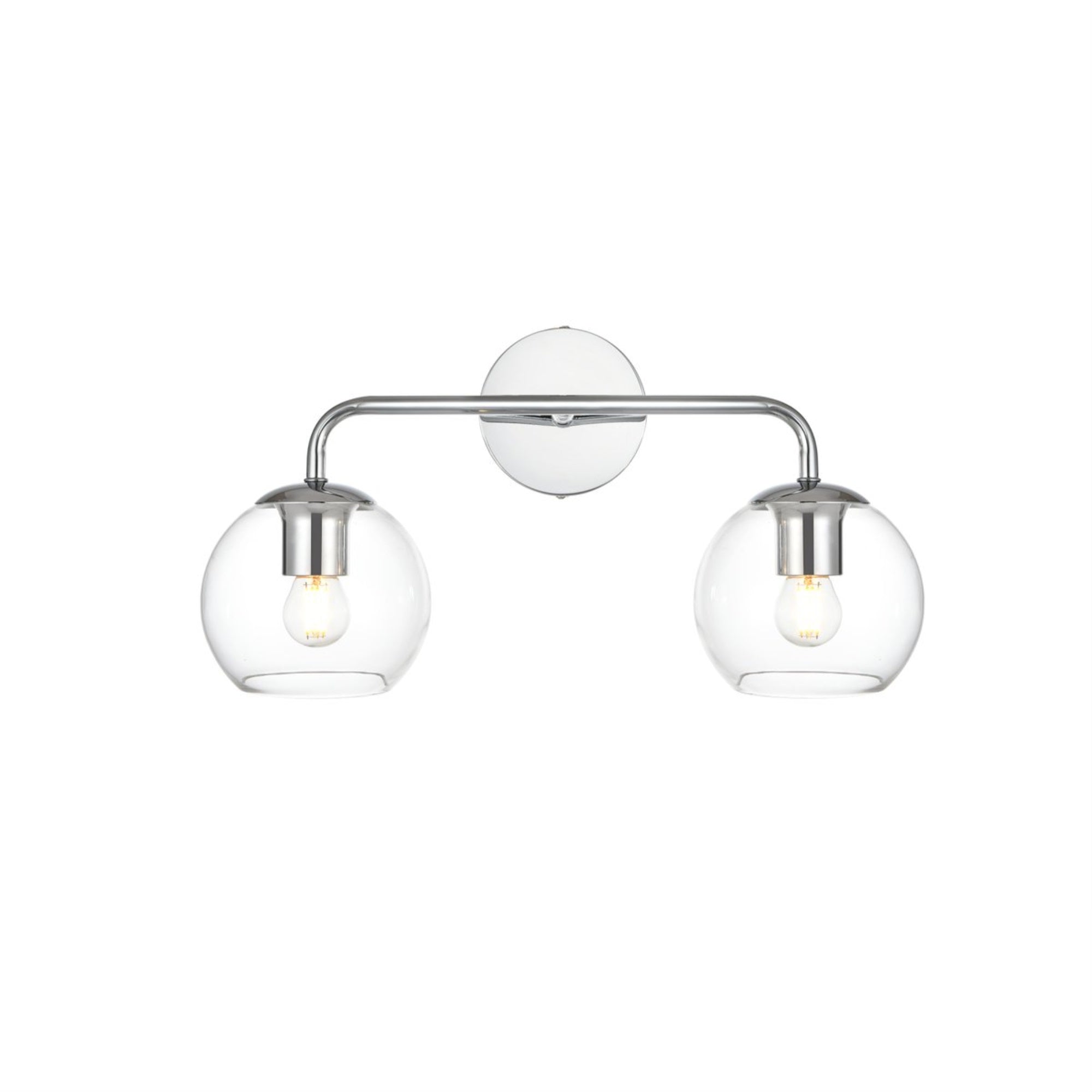 Genesis 2 light Chrome and Clear Bath Sconce