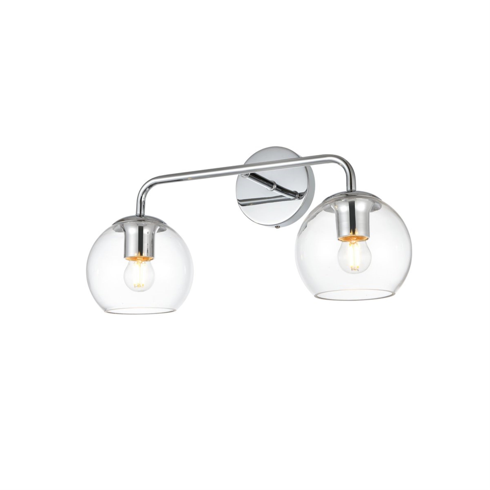 Genesis 2 light Chrome and Clear Bath Sconce