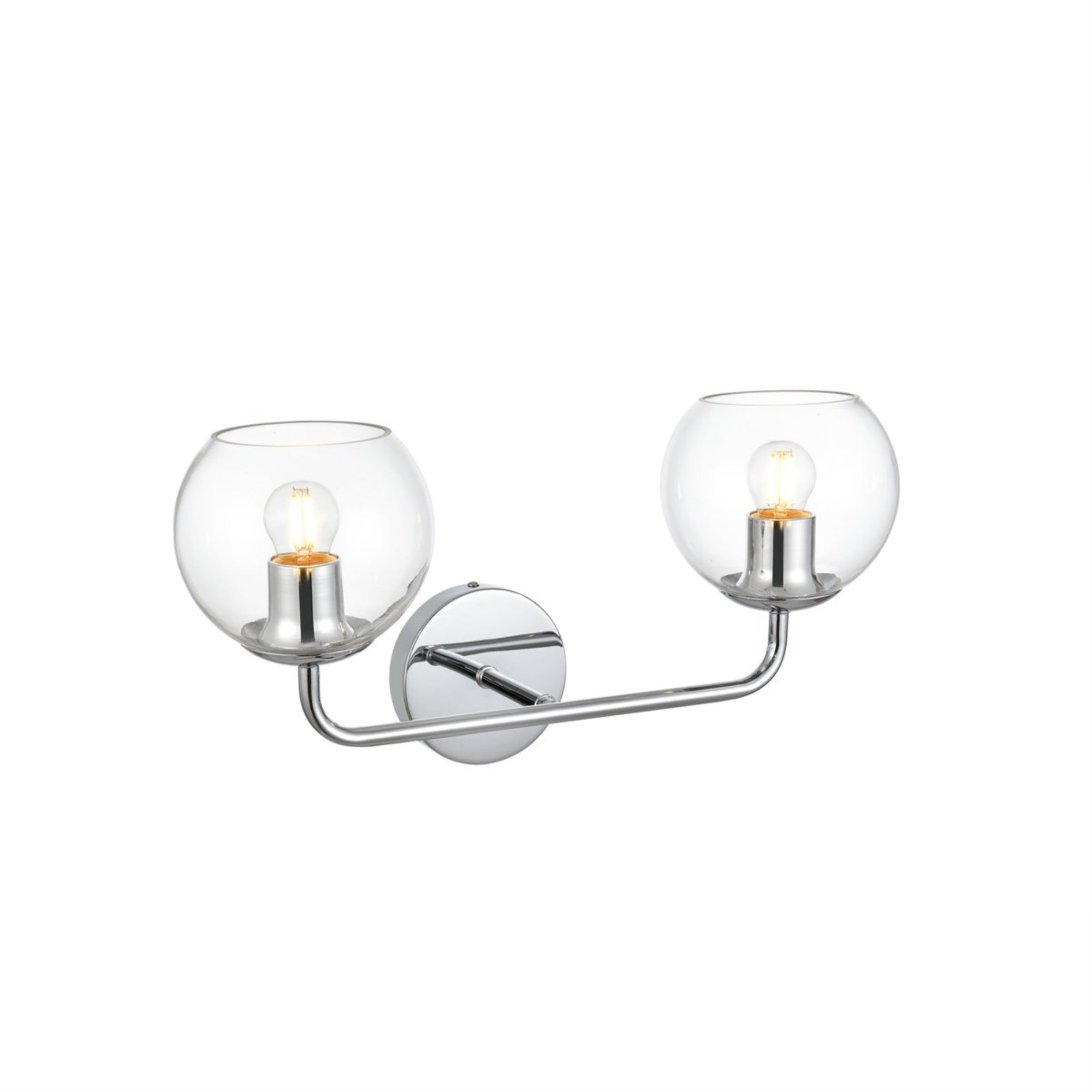 Genesis 2 light Chrome and Clear Bath Sconce