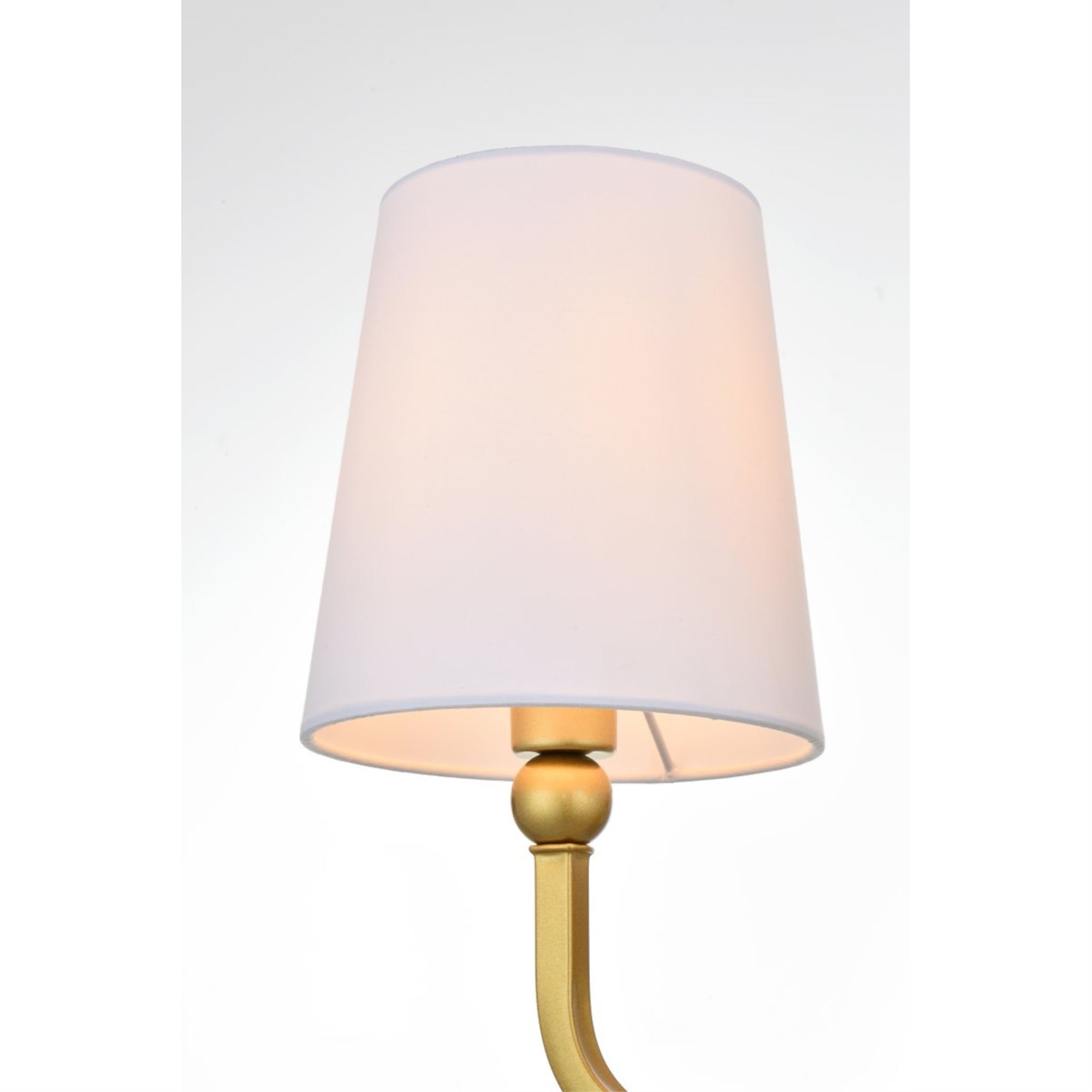 Living District Colson 3-Light Brass & White Metal Bath Sconce - Modern Lighting Fixture