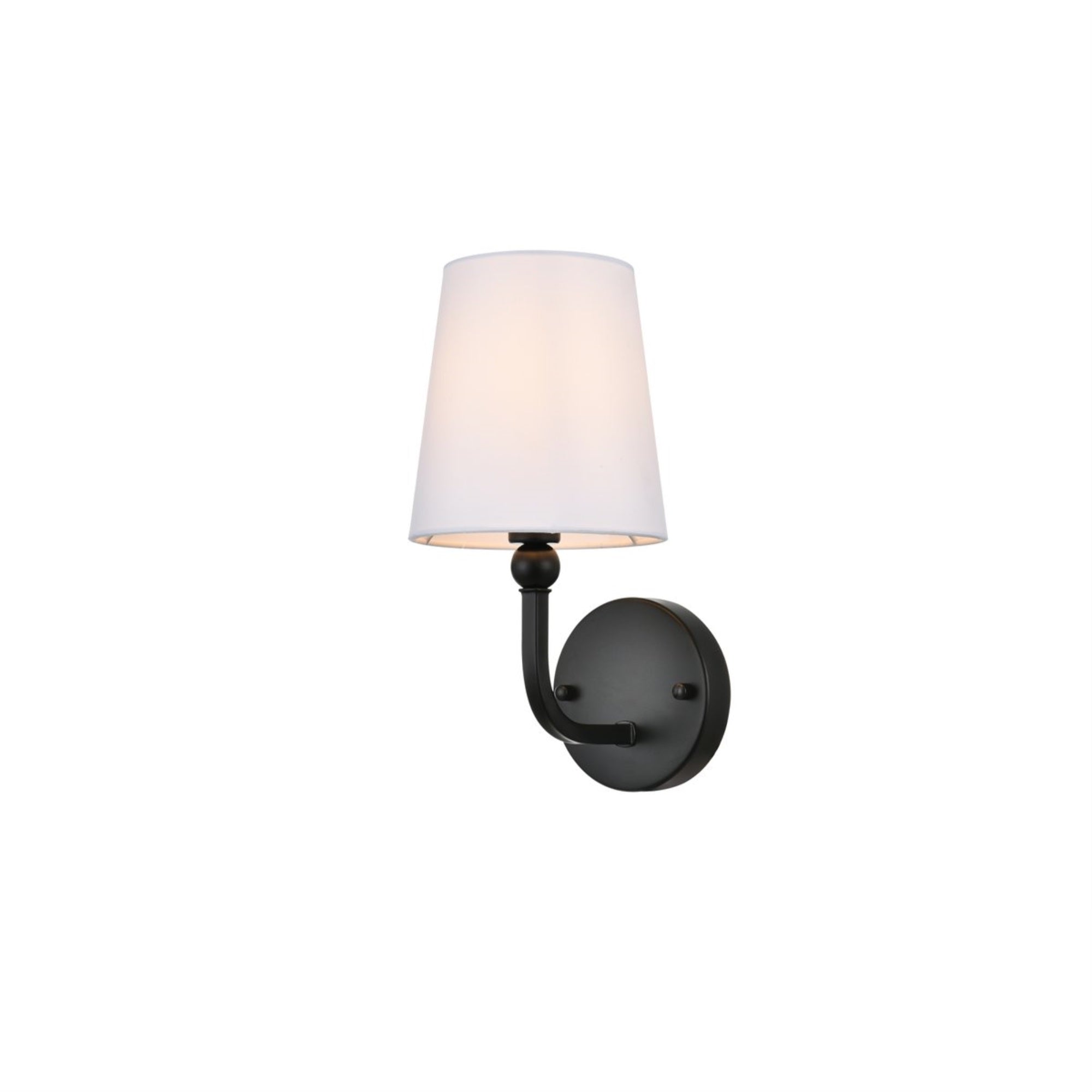 Living District Colson 1-Light Metal & Fabric Bath Sconce In Black/White