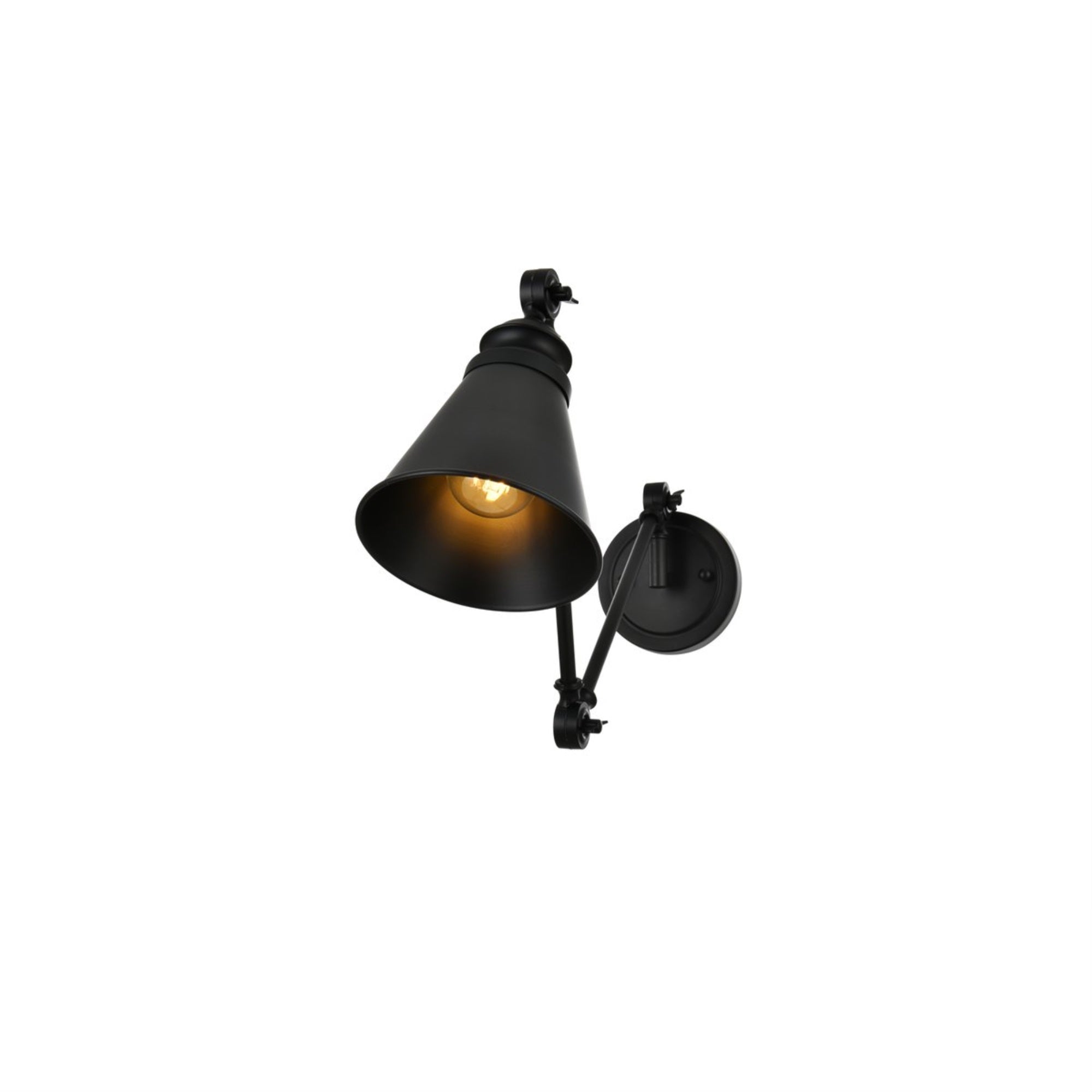 Ledger 1 light Black swing arm wall sconce