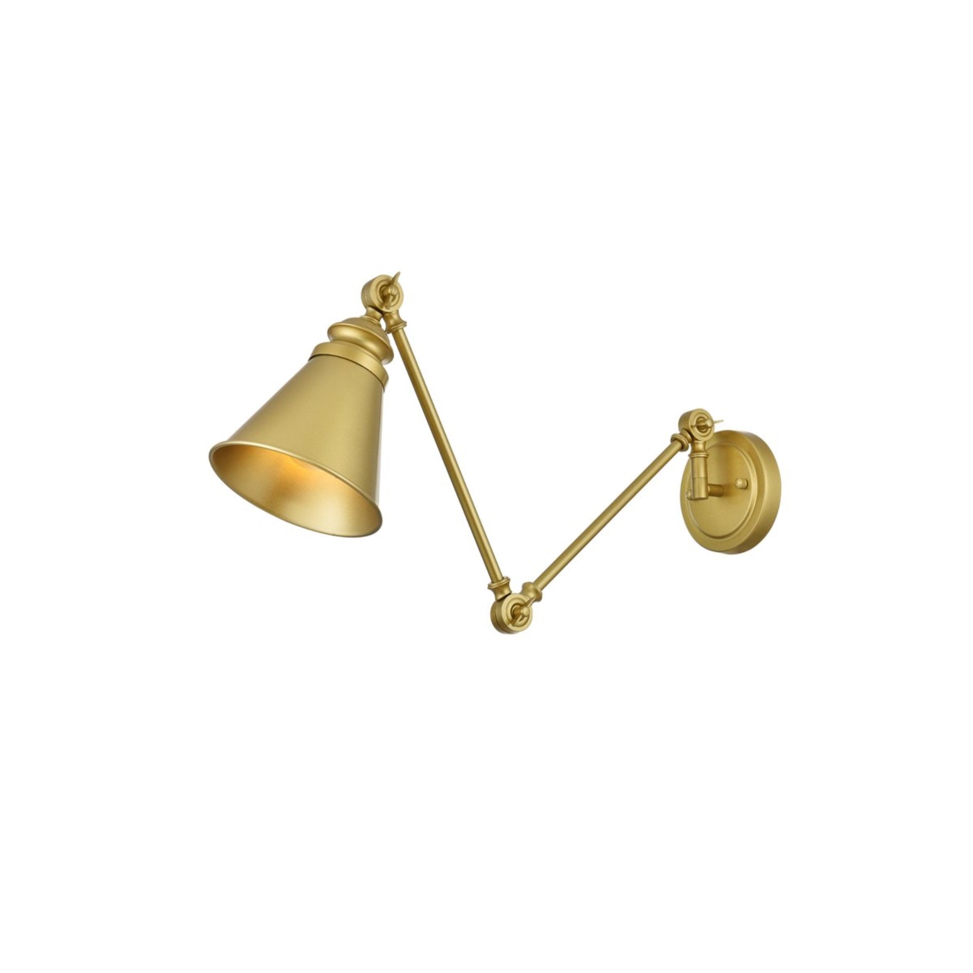 Ledger 1 light Brass swing arm wall sconce