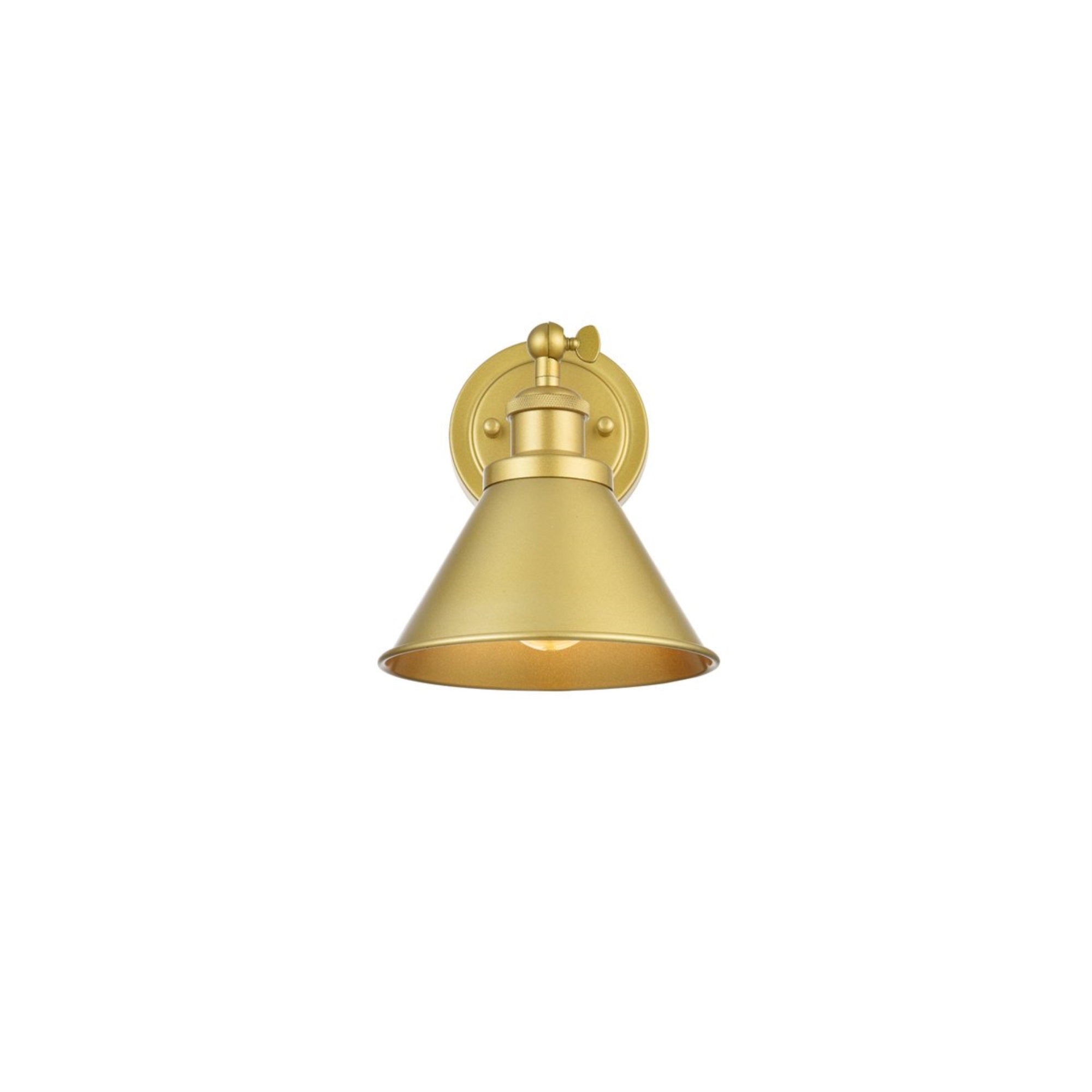 Living District 1-Light Bath Sconce, Metal, Brass Finish, Model LD7324W7BRA