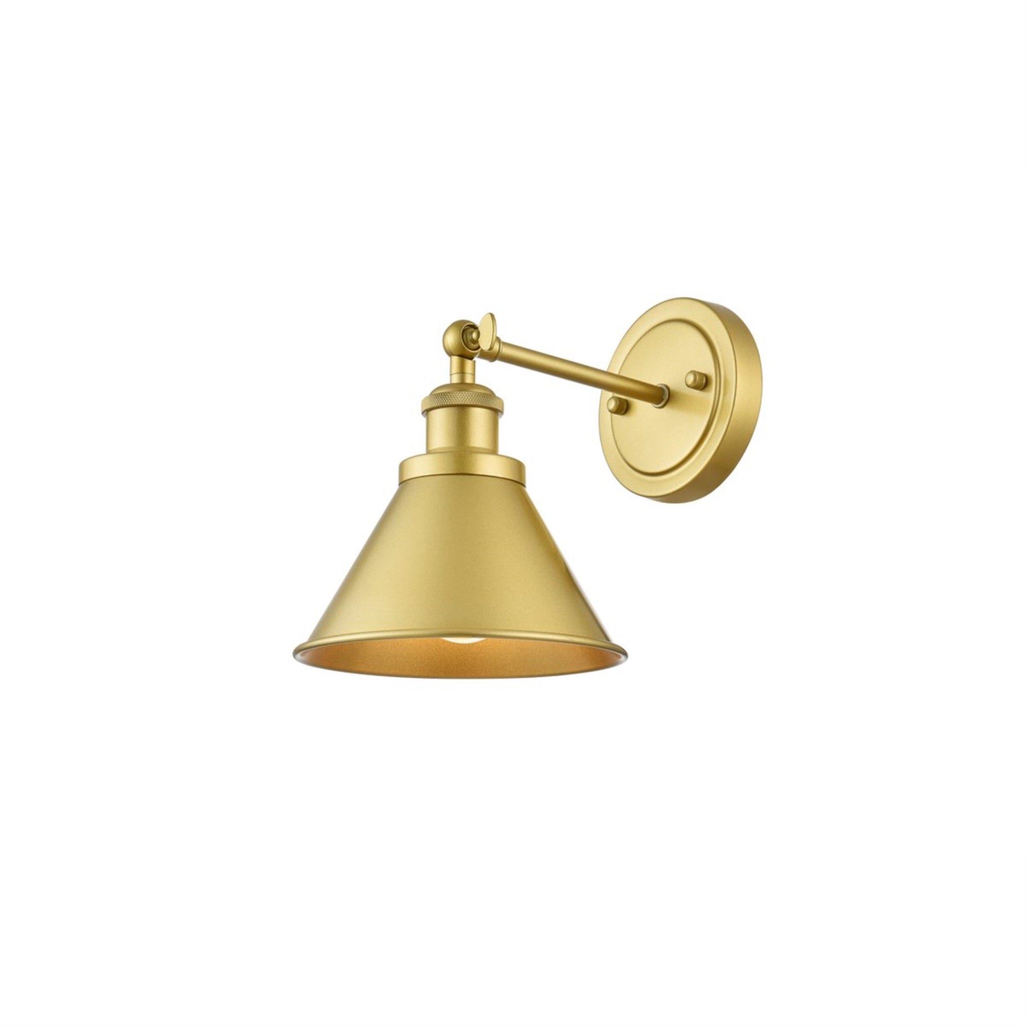 Living District 1-Light Bath Sconce, Metal, Brass Finish, Model LD7324W7BRA