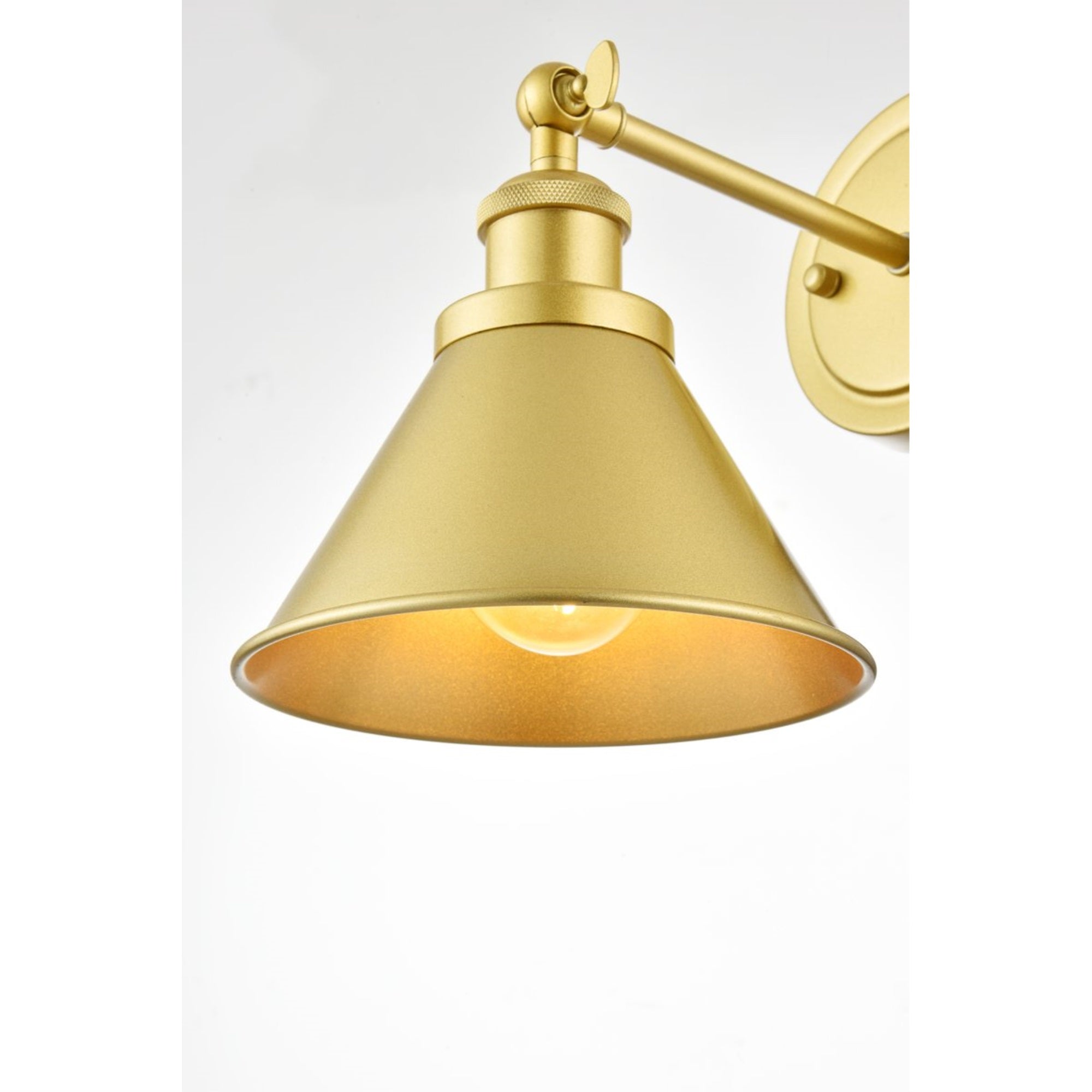 Living District 1-Light Bath Sconce, Metal, Brass Finish, Model LD7324W7BRA
