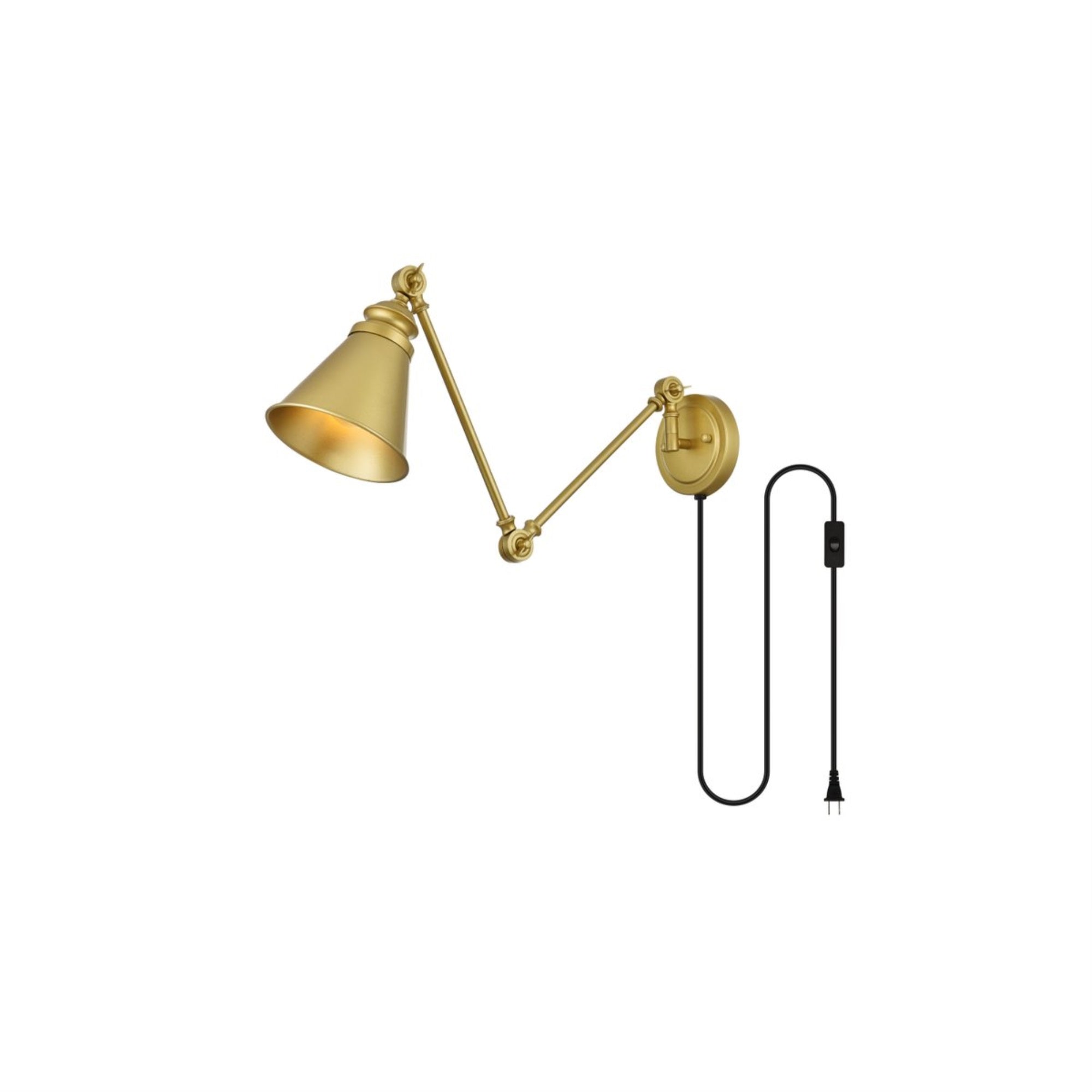 Van 1 light Brass swing arm plug in wall sconce
