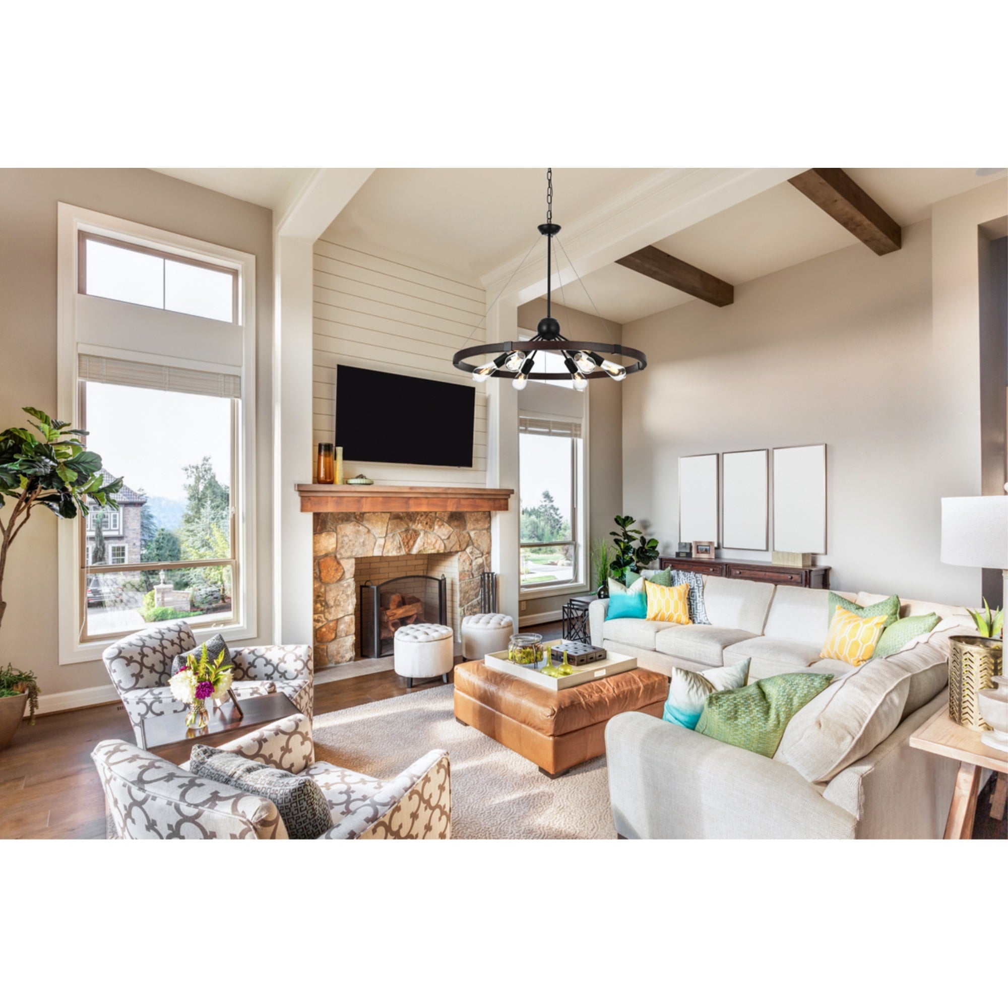 Thora 32 inch Pendant Light in Weathered Black