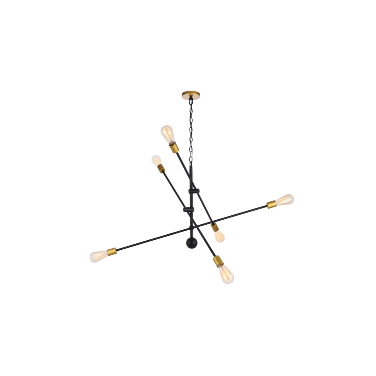 Living District Indoor Modern Home Decorative Bright Ceiling Axel 6 Lights Black Pendant