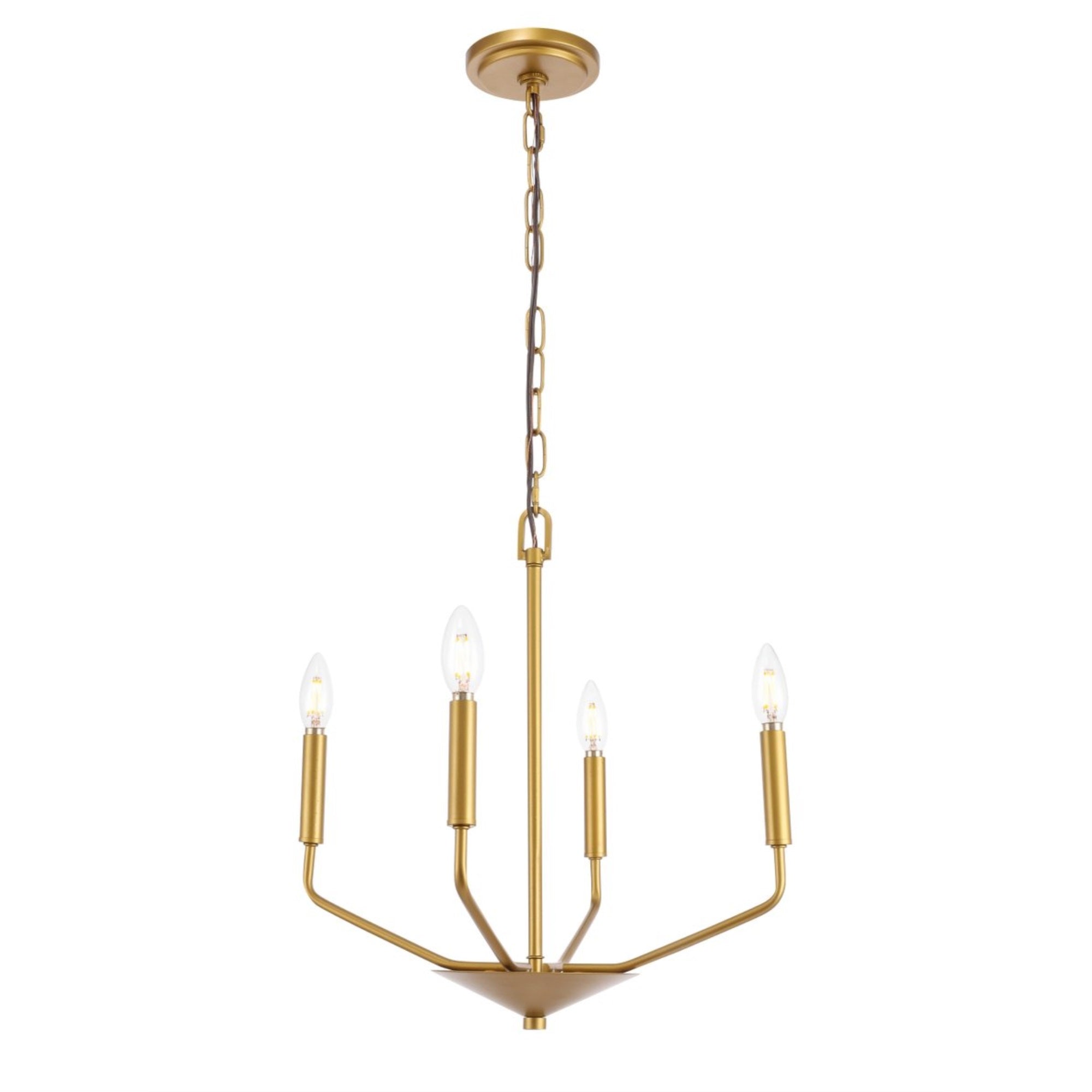 Living District Brass 4-Light Pendant Ceiling Light - Modern Glass Decor