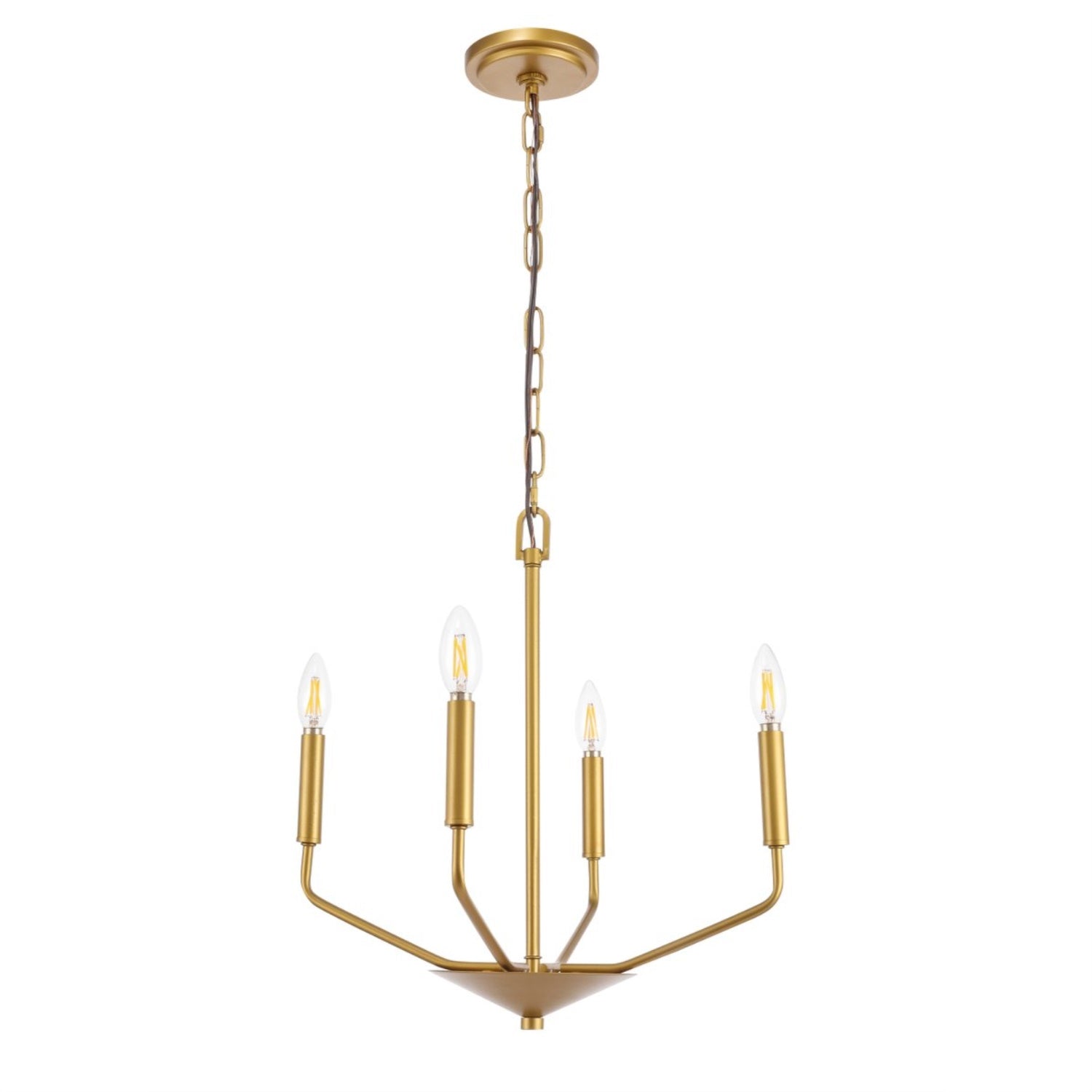 Living District Brass 4-Light Pendant Ceiling Light - Modern Glass Decor