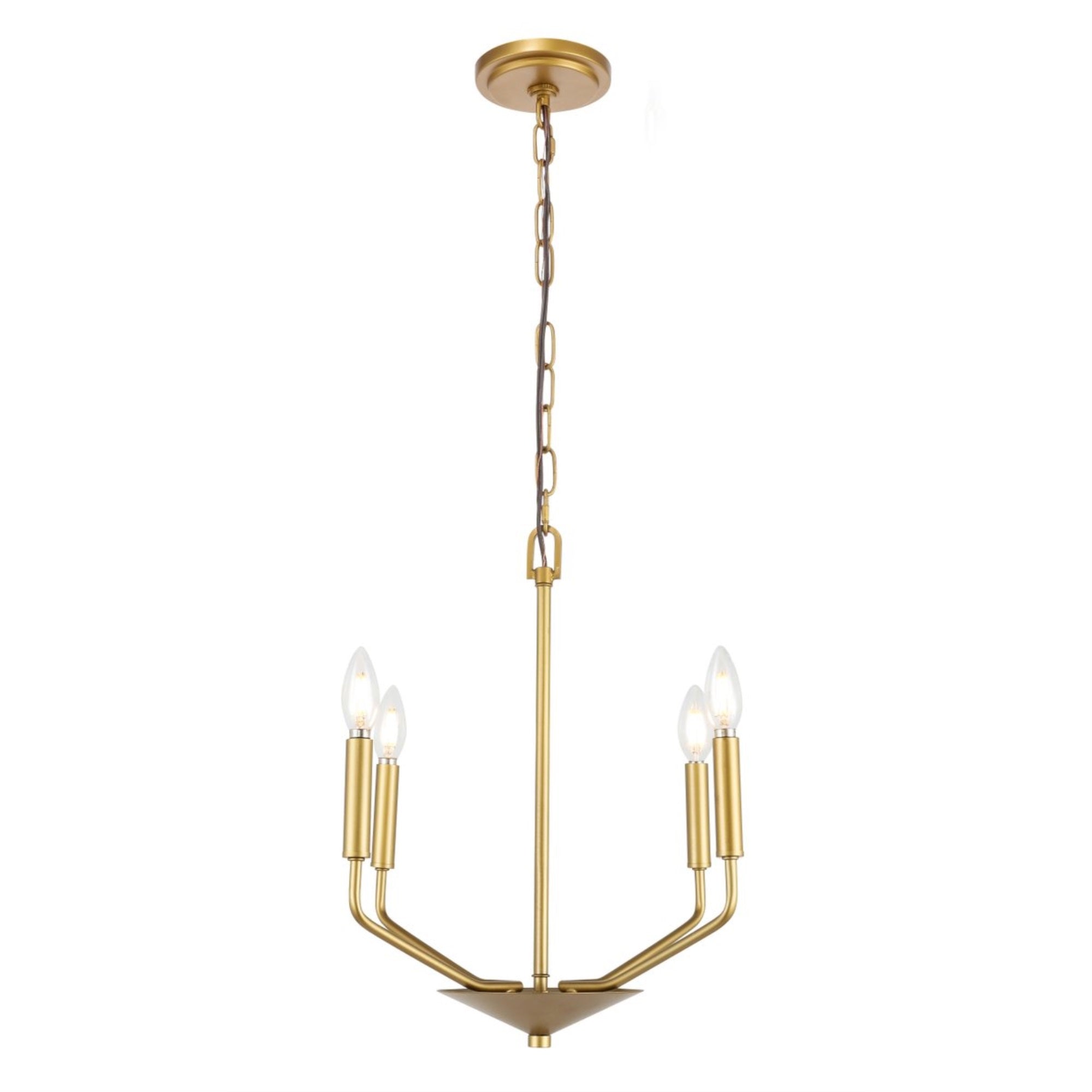 Living District Brass 4-Light Pendant Ceiling Light - Modern Glass Decor