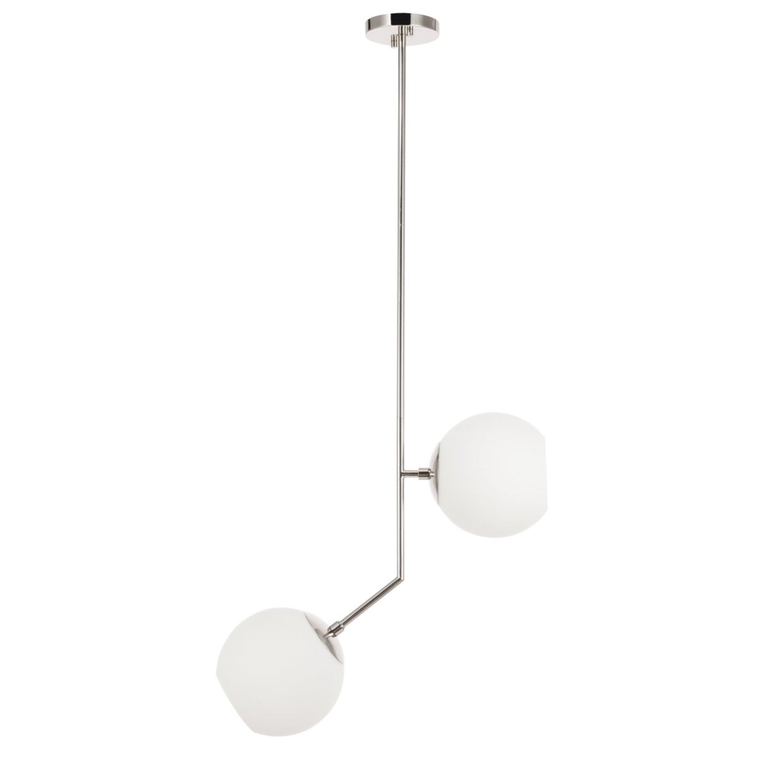 Living District Chrome 2-Light Pendant Light With Frosted White Glass Shade