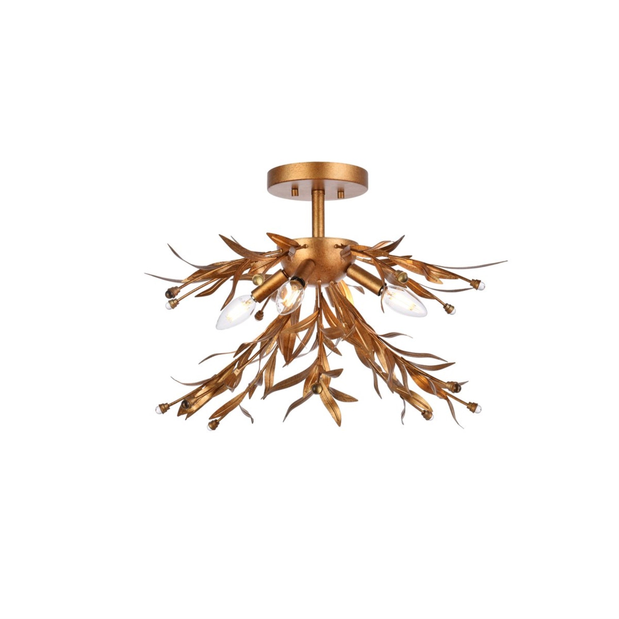 Priscilla 18.5 inch flush mount in gold leaf
