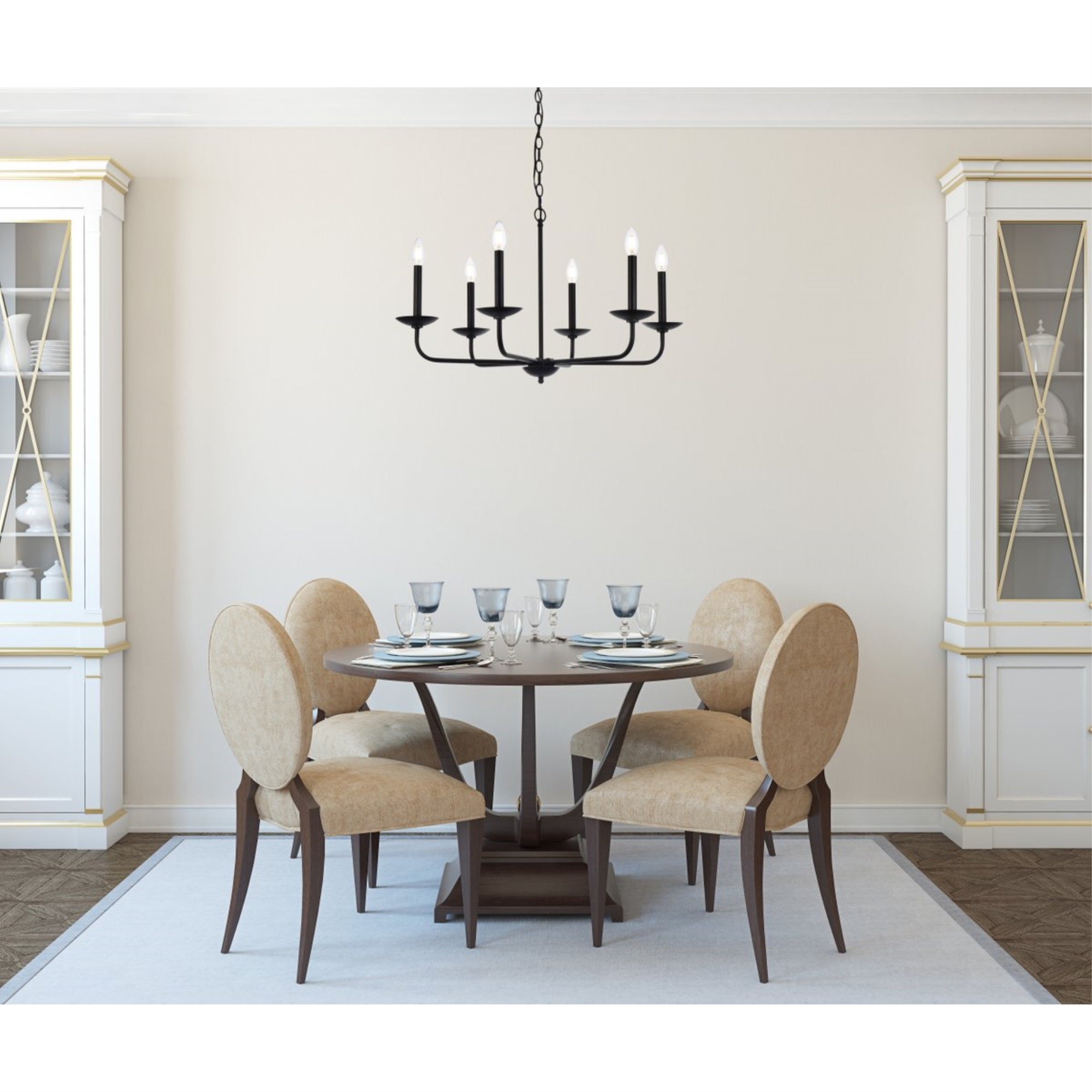 Living District Cohen 6-Light Mid-Century Metal Pendant In Black Finish