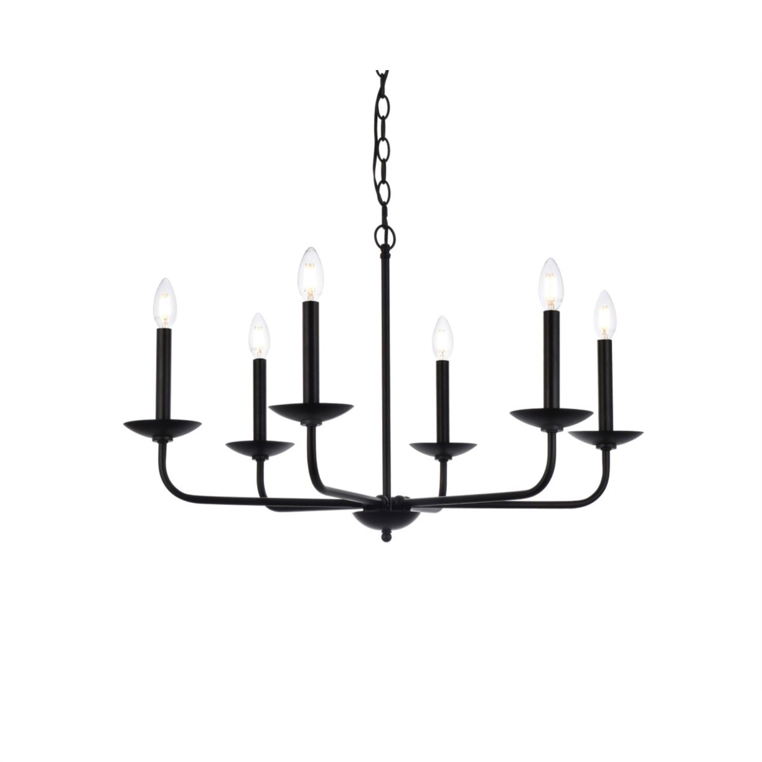 Living District Cohen 6-Light Mid-Century Metal Pendant In Black Finish