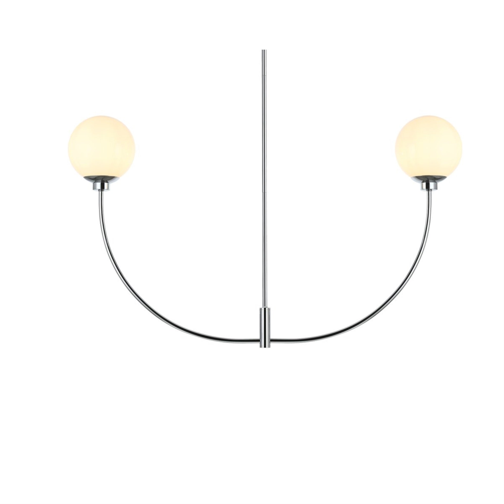 Living District Nyomi 24in 2-Light Chandelier, Metal/Glass, Chrome/White, Model LD816D42C
