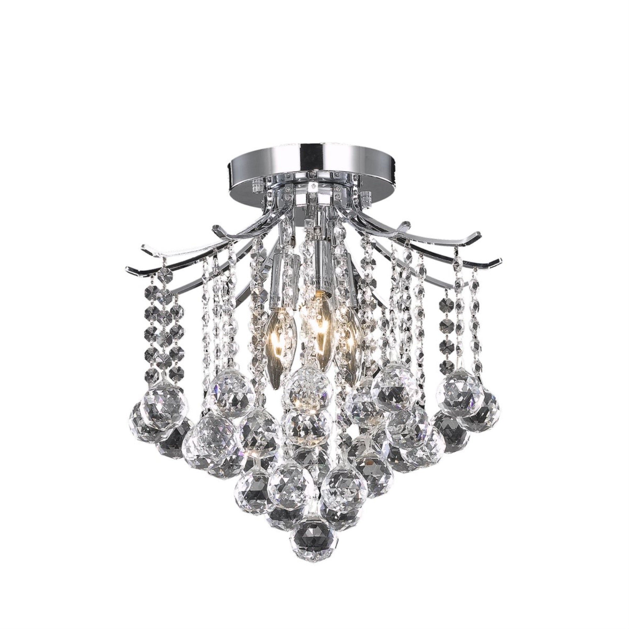 Amelia Collection Flush Mount D12in H12in Lt:3 Chrome Finish
