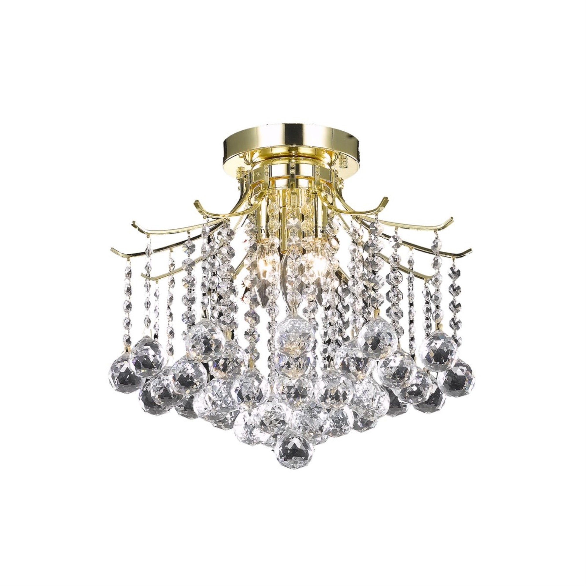 Amelia Collection Flush Mount D16in H12in Lt:3 Gold Finish