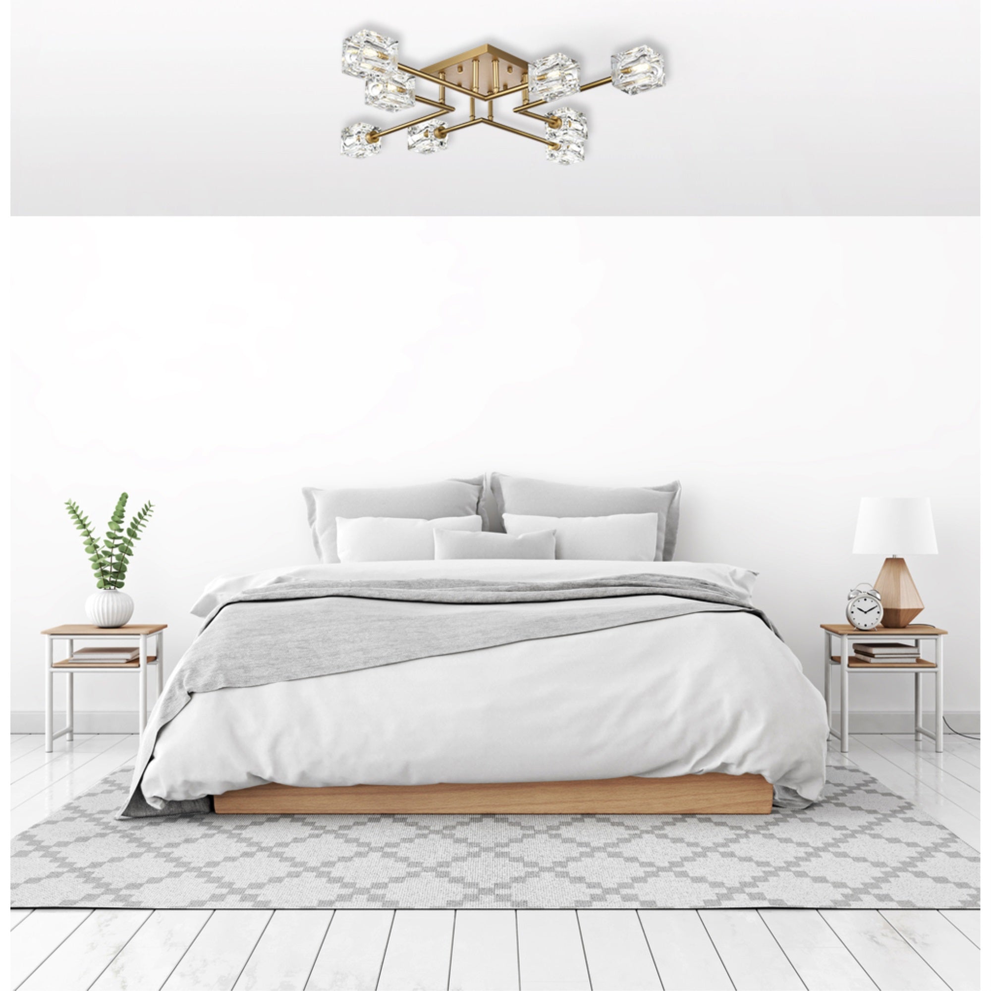 Lyra 32 inch Flush Mount in Satin Gold