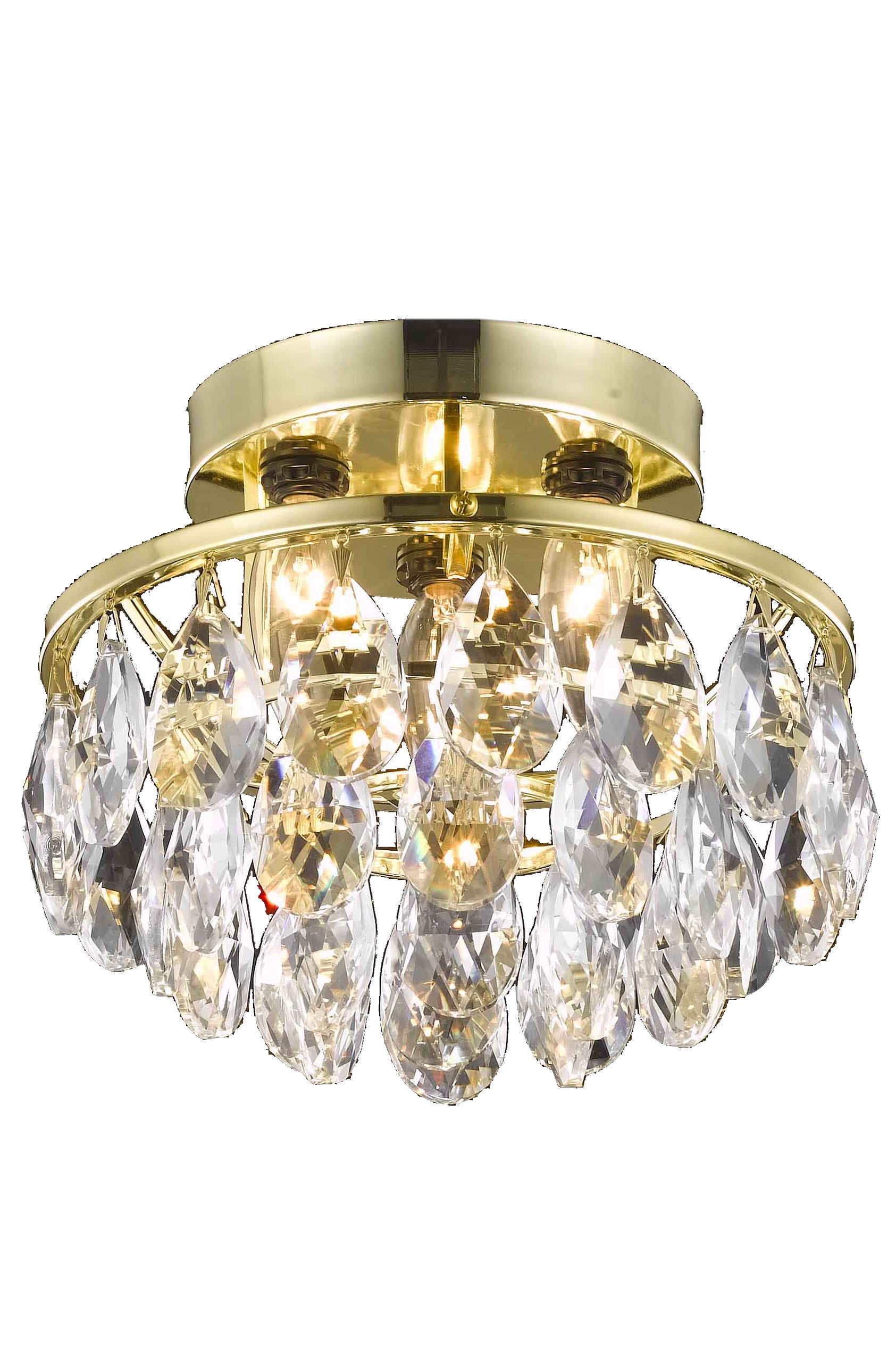Clara Collection Flush Mount D10in H7in Lt:3 Chrome Finish
