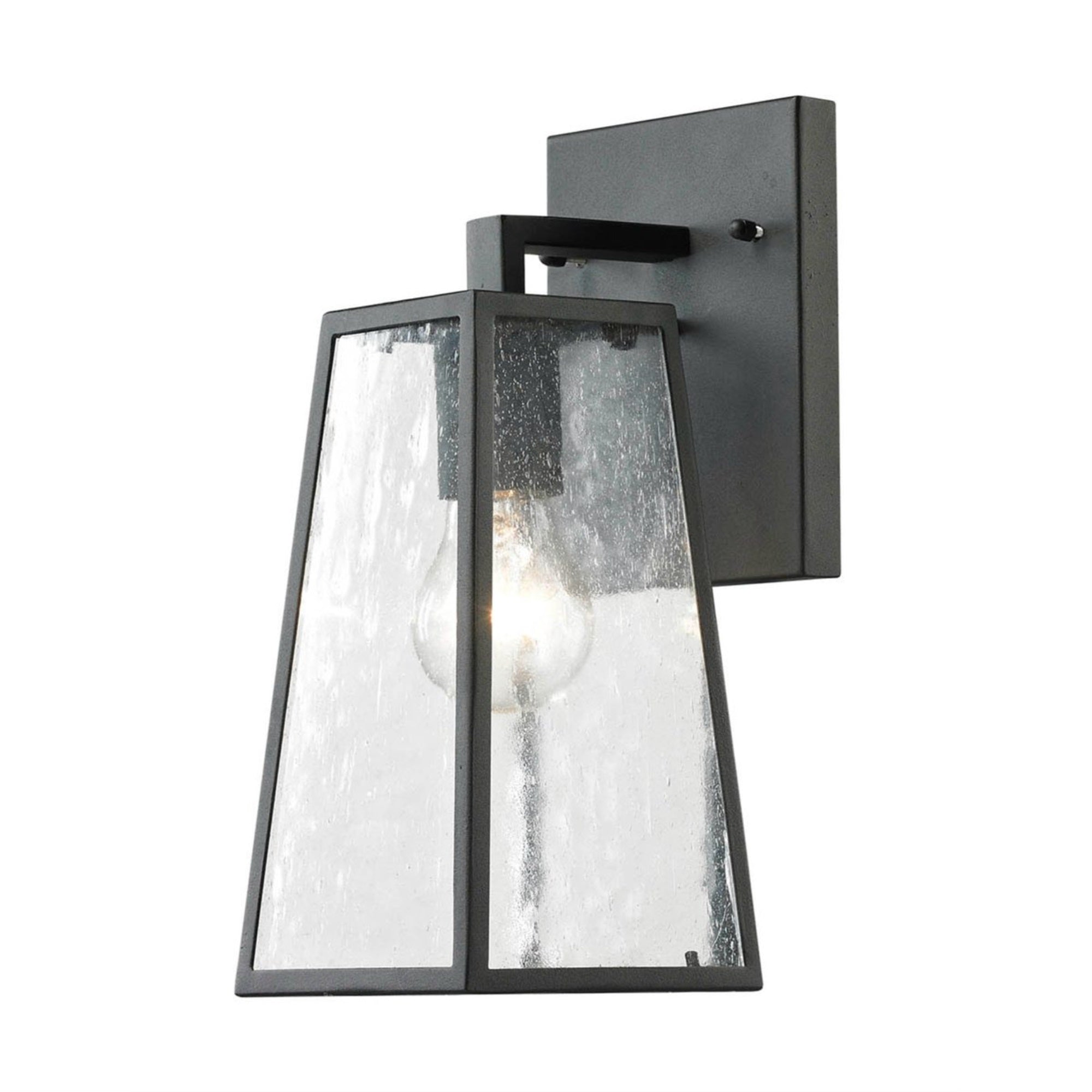 Outdoor Wall Lantern D:5 H:11.8 60W Matte Black Finish Clear Seedy Glass Lens