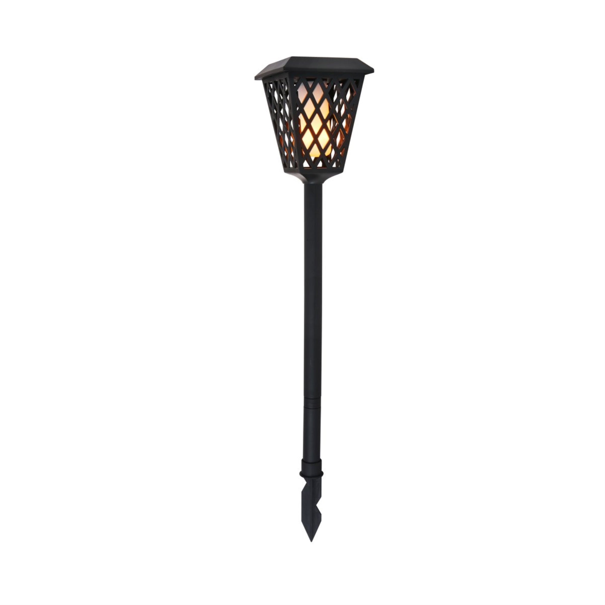 Outdoor black LED 1800K pathway light in pack of 2