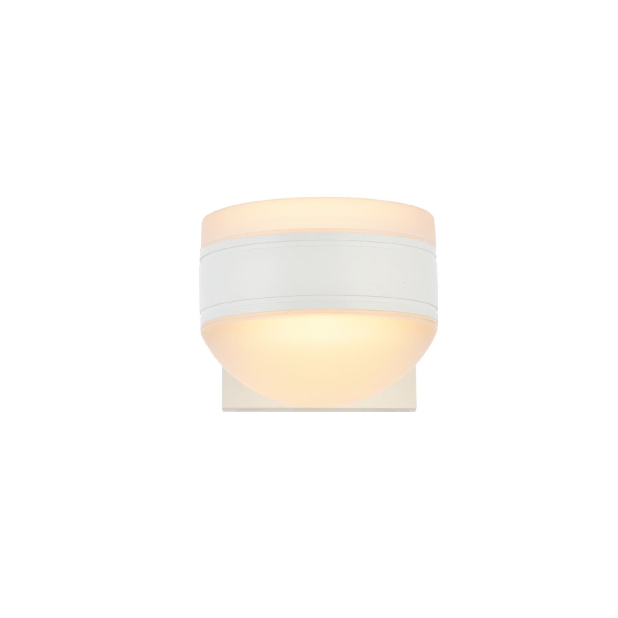 Living District Modern Wall Sconce, Integrated LED, Metal, 5inLx6.75inWx5inH, White, Model LDOD4017WH