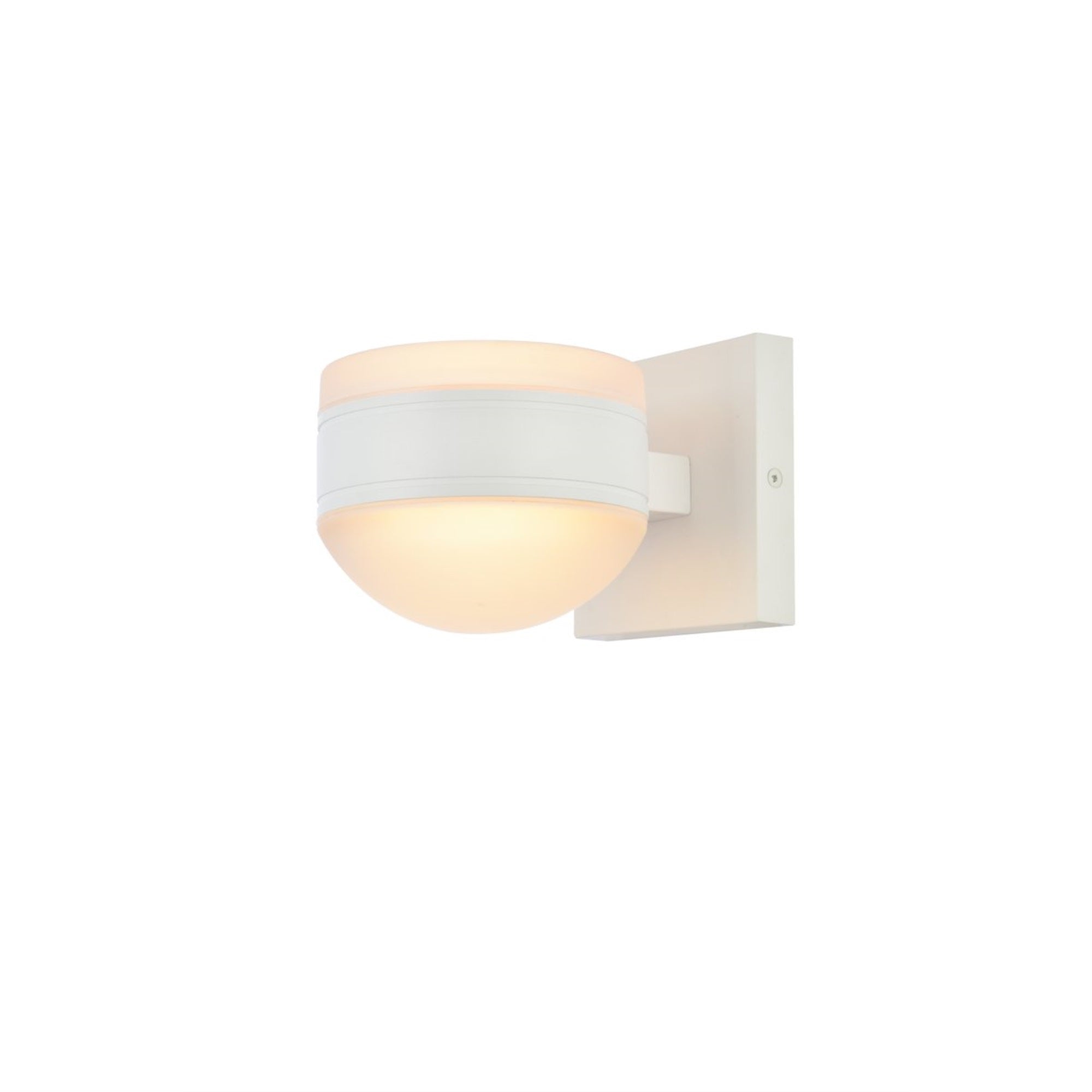 Living District Modern Wall Sconce, Integrated LED, Metal, 5inLx6.75inWx5inH, White, Model LDOD4017WH