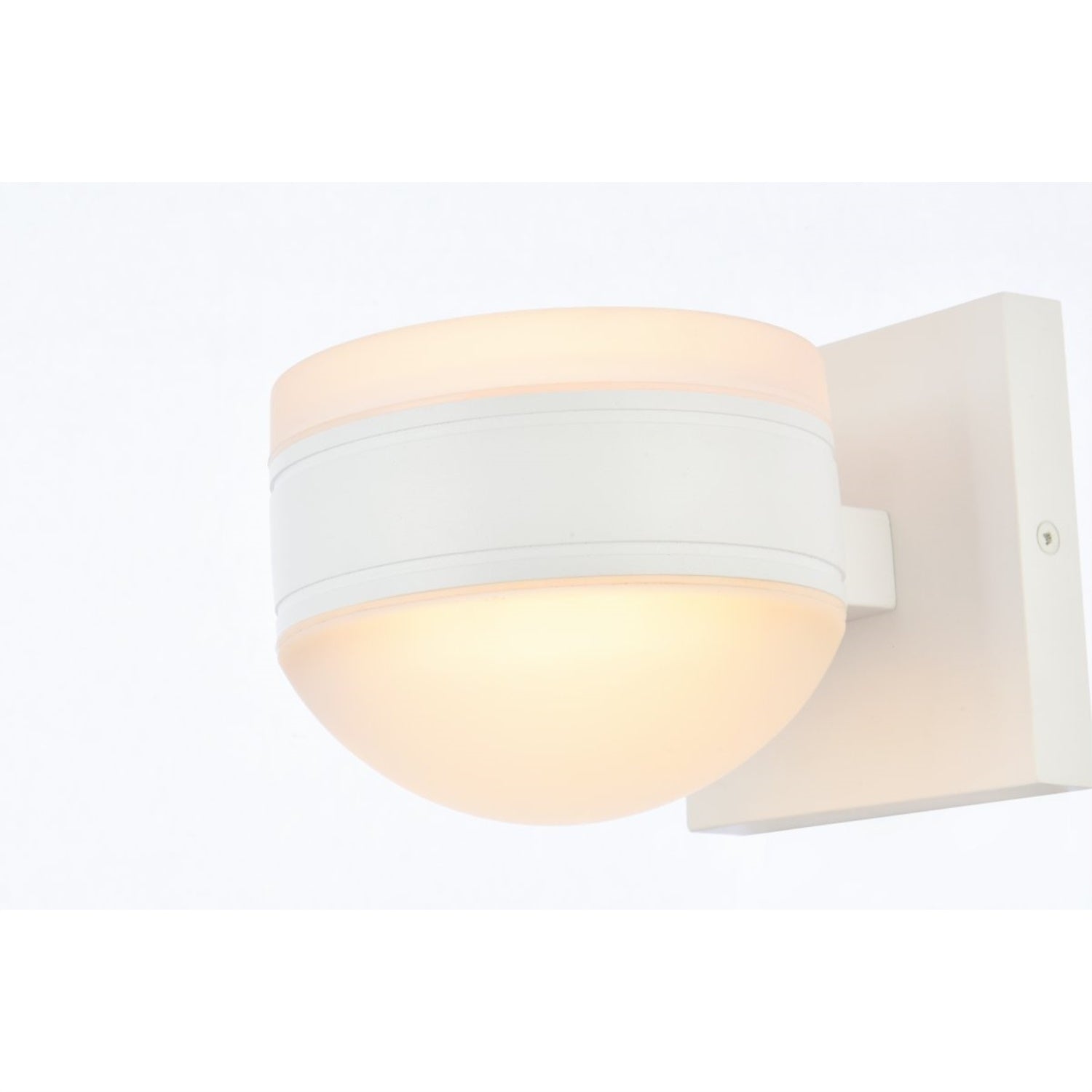 Living District Modern Wall Sconce, Integrated LED, Metal, 5inLx6.75inWx5inH, White, Model LDOD4017WH