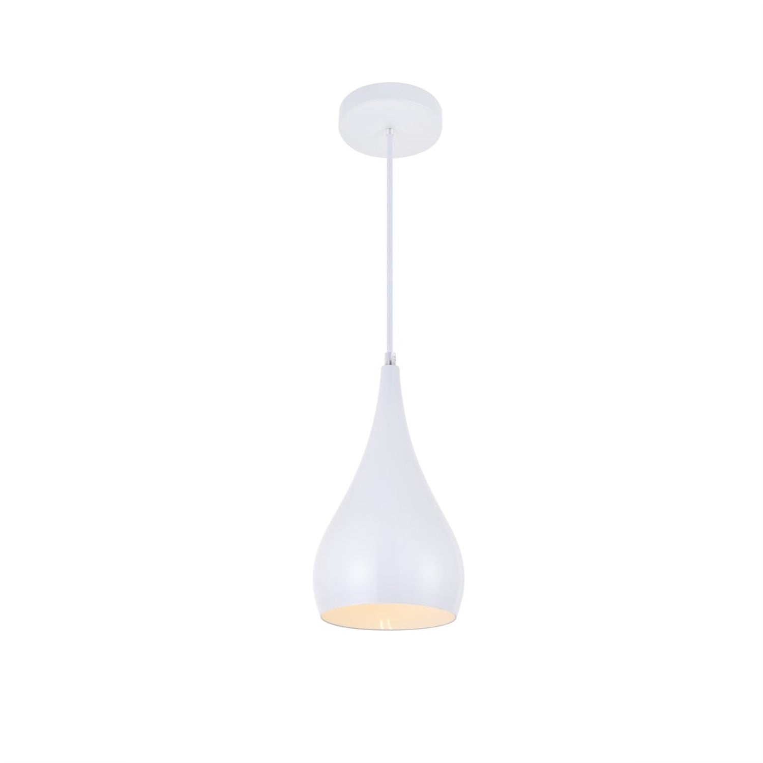 Living District Nora 1-Light Modern Aluminum Pendant In White