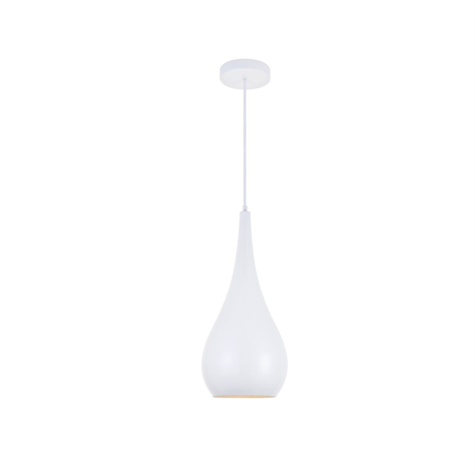 Living District Nora White Aluminum Pendant Light - 1 Light Fixture