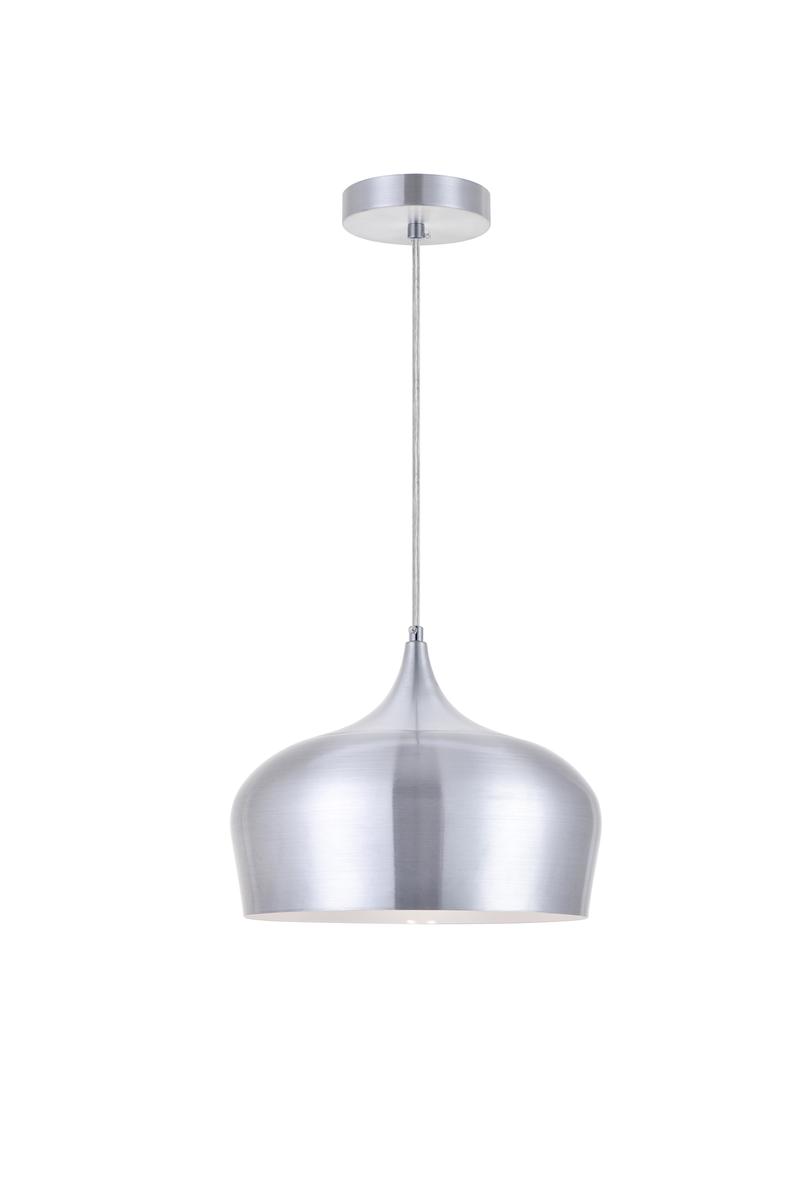 Living District 1-Light Burnished Nickel Pendant Lamp - Modern Aluminum Design